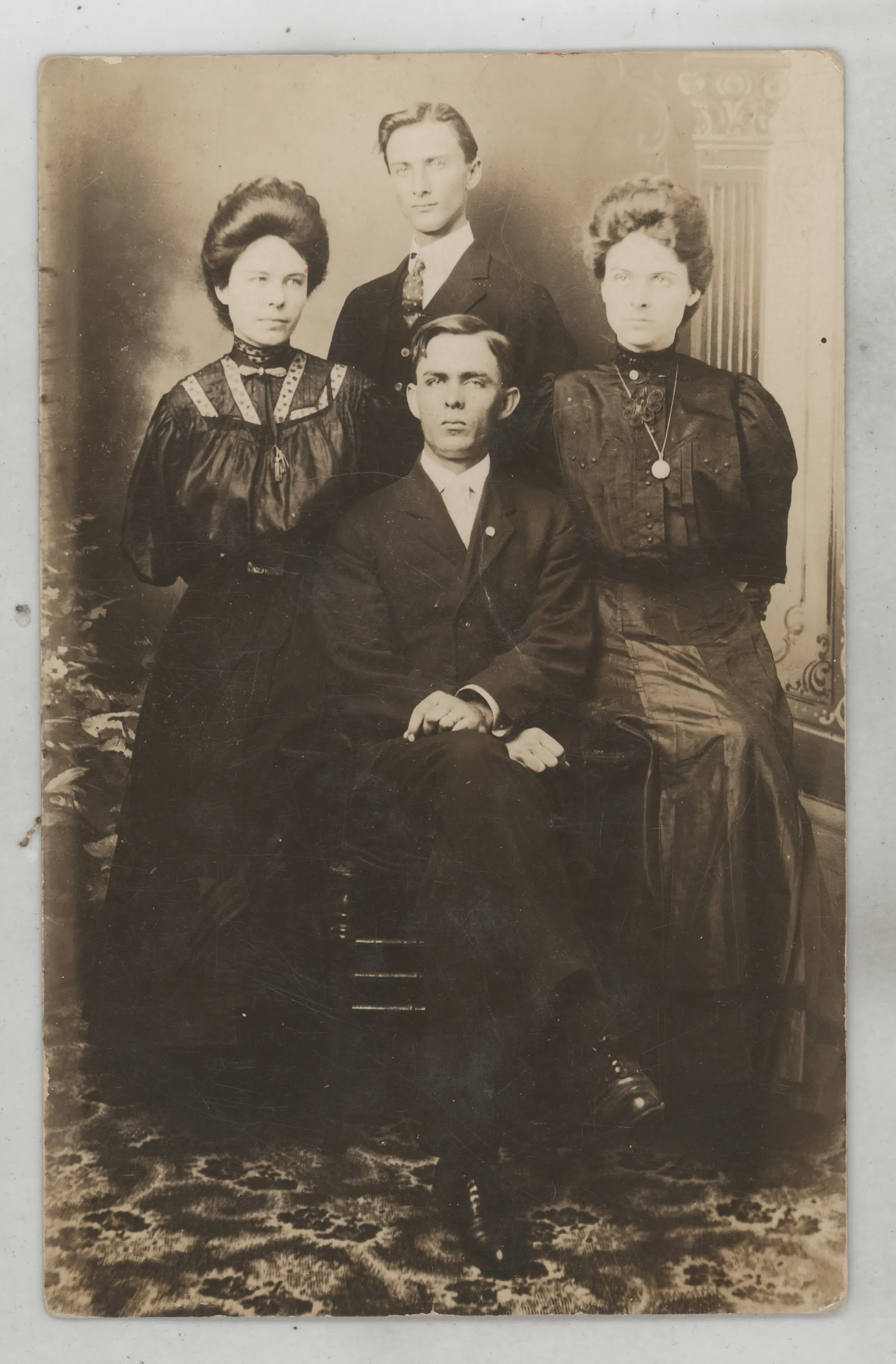 Sarah Edna Adkins Allison, from [Formal portrait of Joseph Carroll and Sarah Edna Allison with Ned and Mary Melvin Hogan]