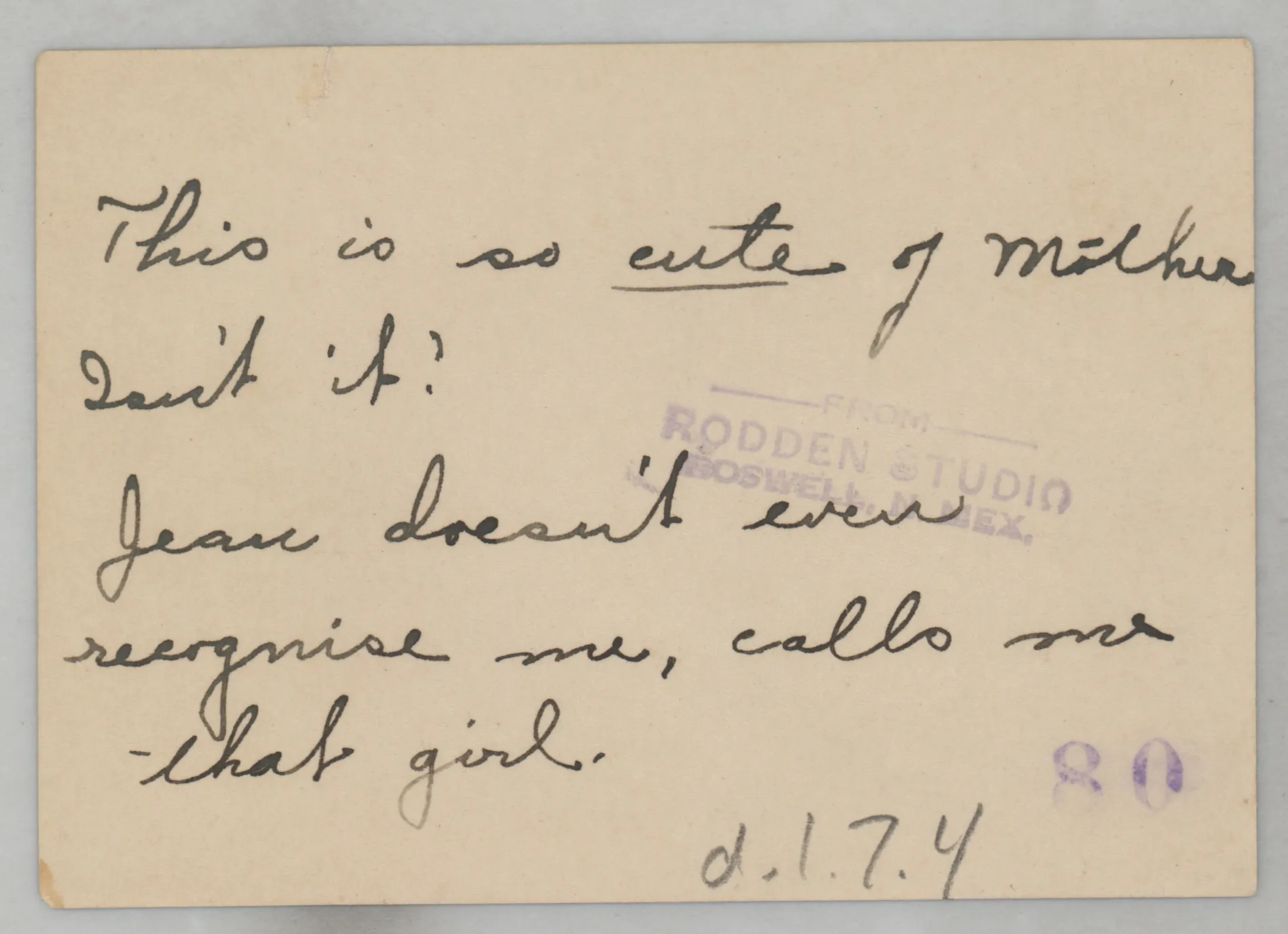 Verso: [Loveta, Sammy, and Jean McKinstry at the Felix River]