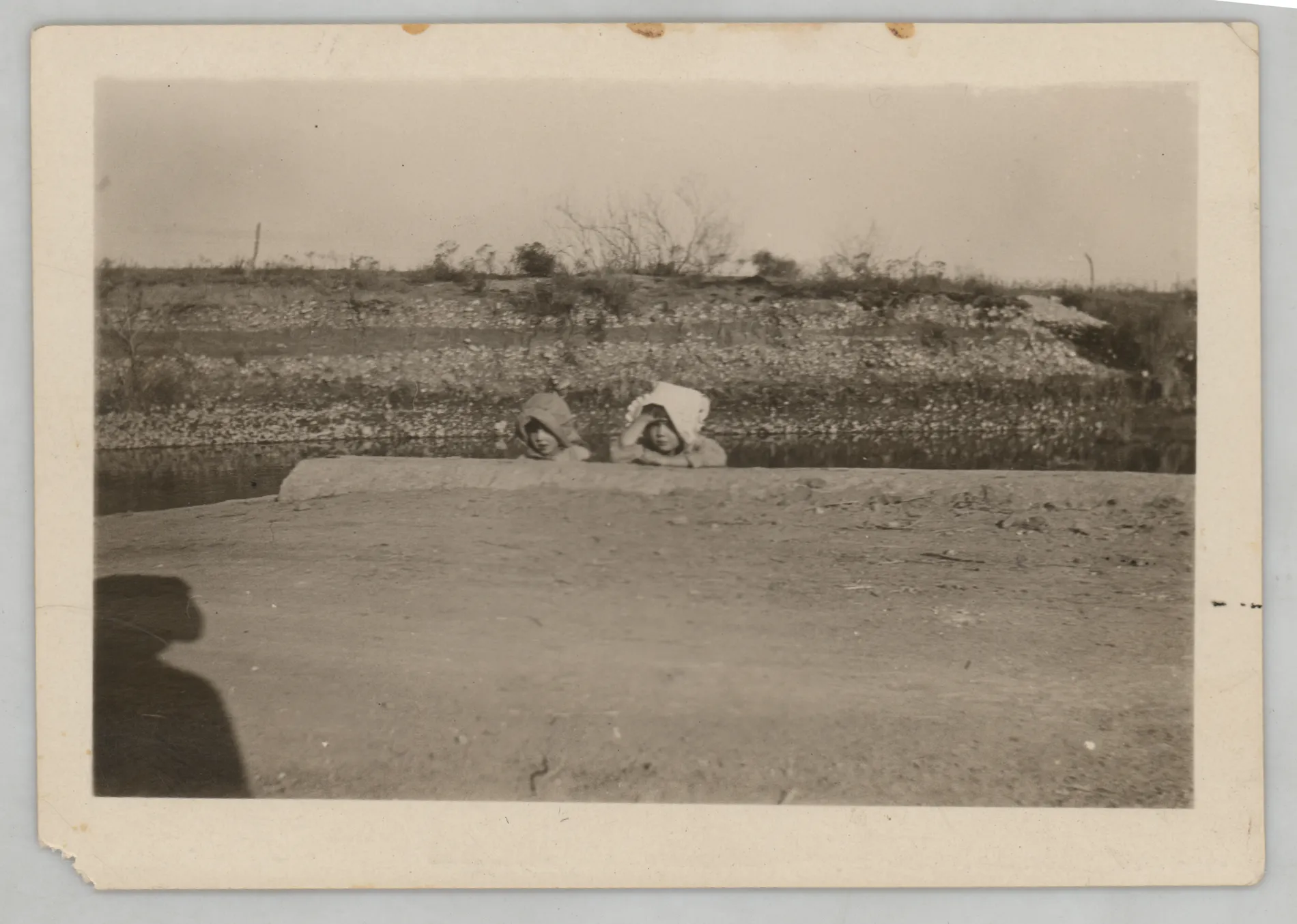 This photograph depicts Sammy and Jean McKinstry off the road near the Little Felix River bridge.