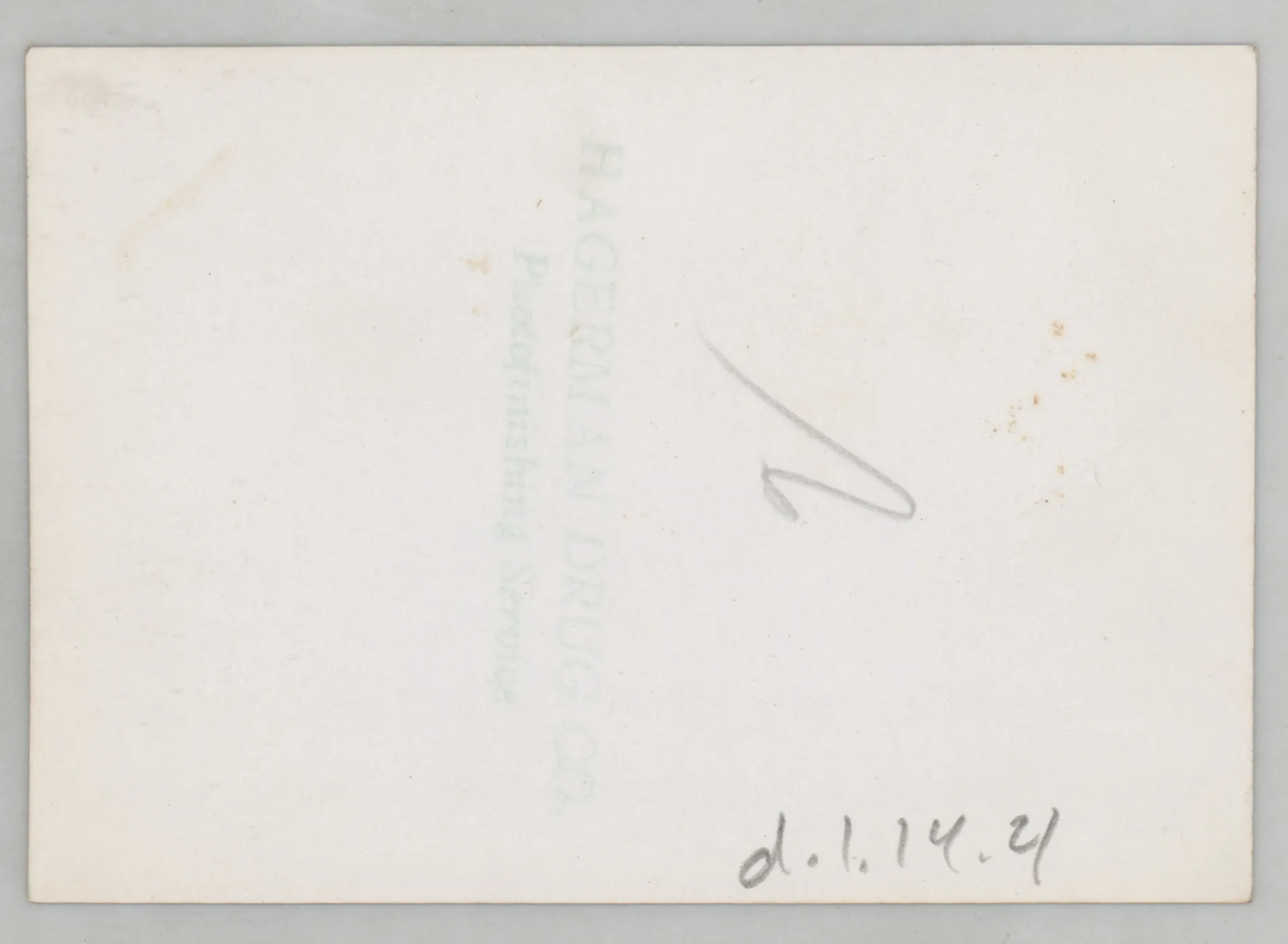 Verso: [Sammy McKinstry next to a bush]