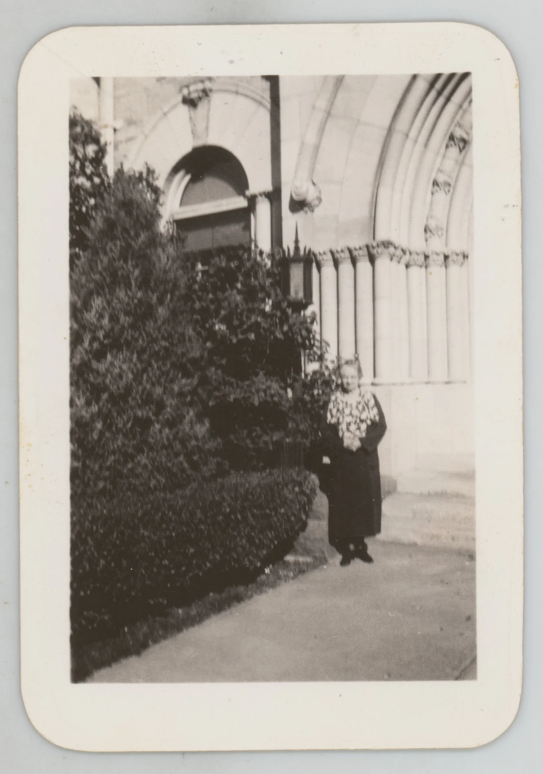 This photograph depicts the dormitory house mother at Colorado Women's College. Her name is listed as Mrs. Stallings.