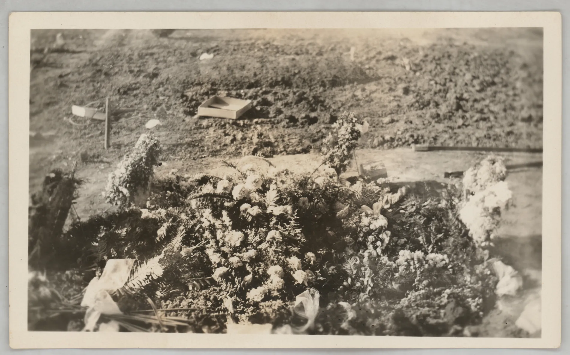 This photograph depicts the grave of Austin Swann at the cemetery in Jacobia, Texas. 