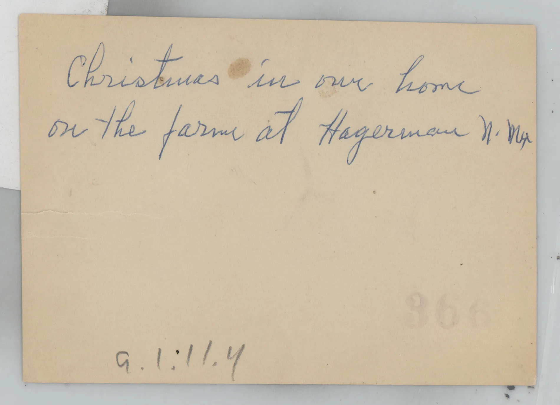Verso: [Christmas at the McKinstry home in Hagerman]