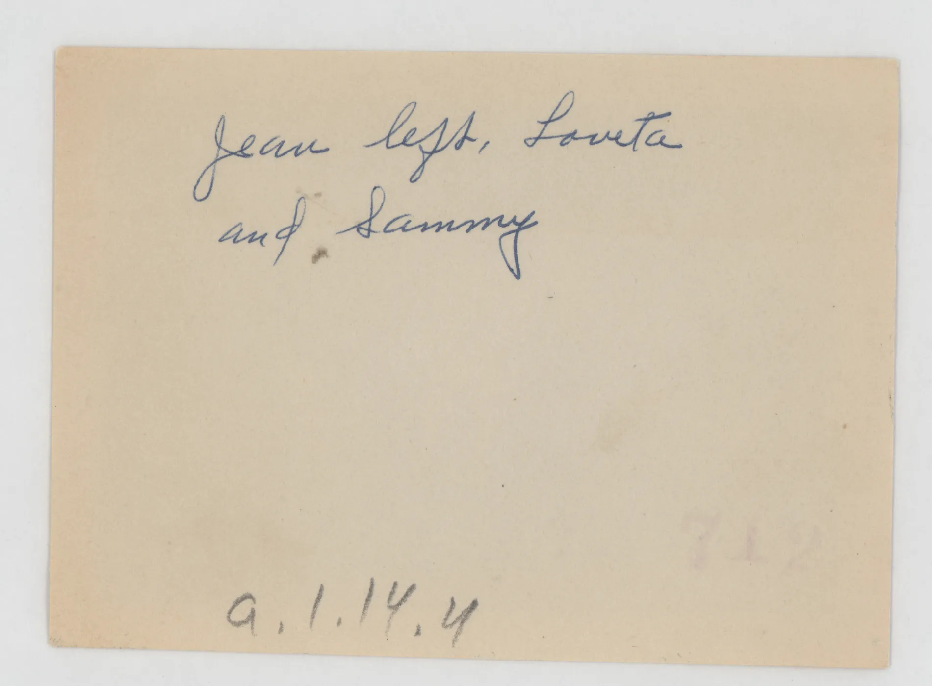 Verso: [Christmas at the McKinstry home]