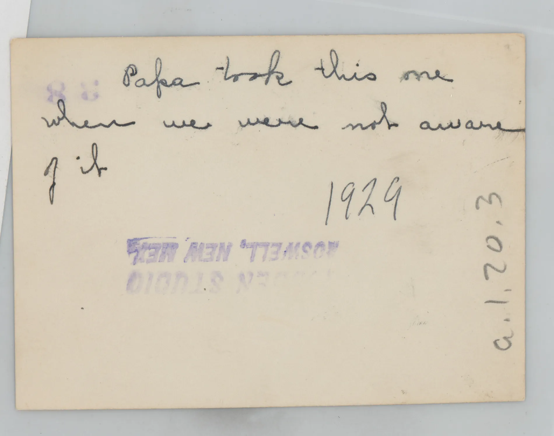 Verso: [Sam and Loveta McKinstry with children and a horse]
