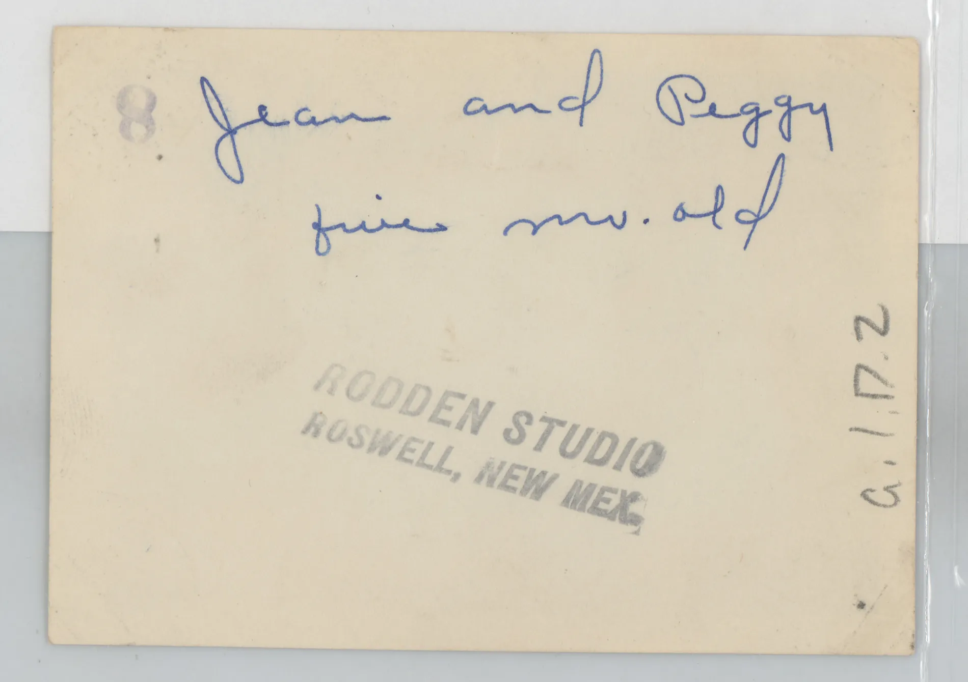 Verso: [Jean and Peggy McKinstry]