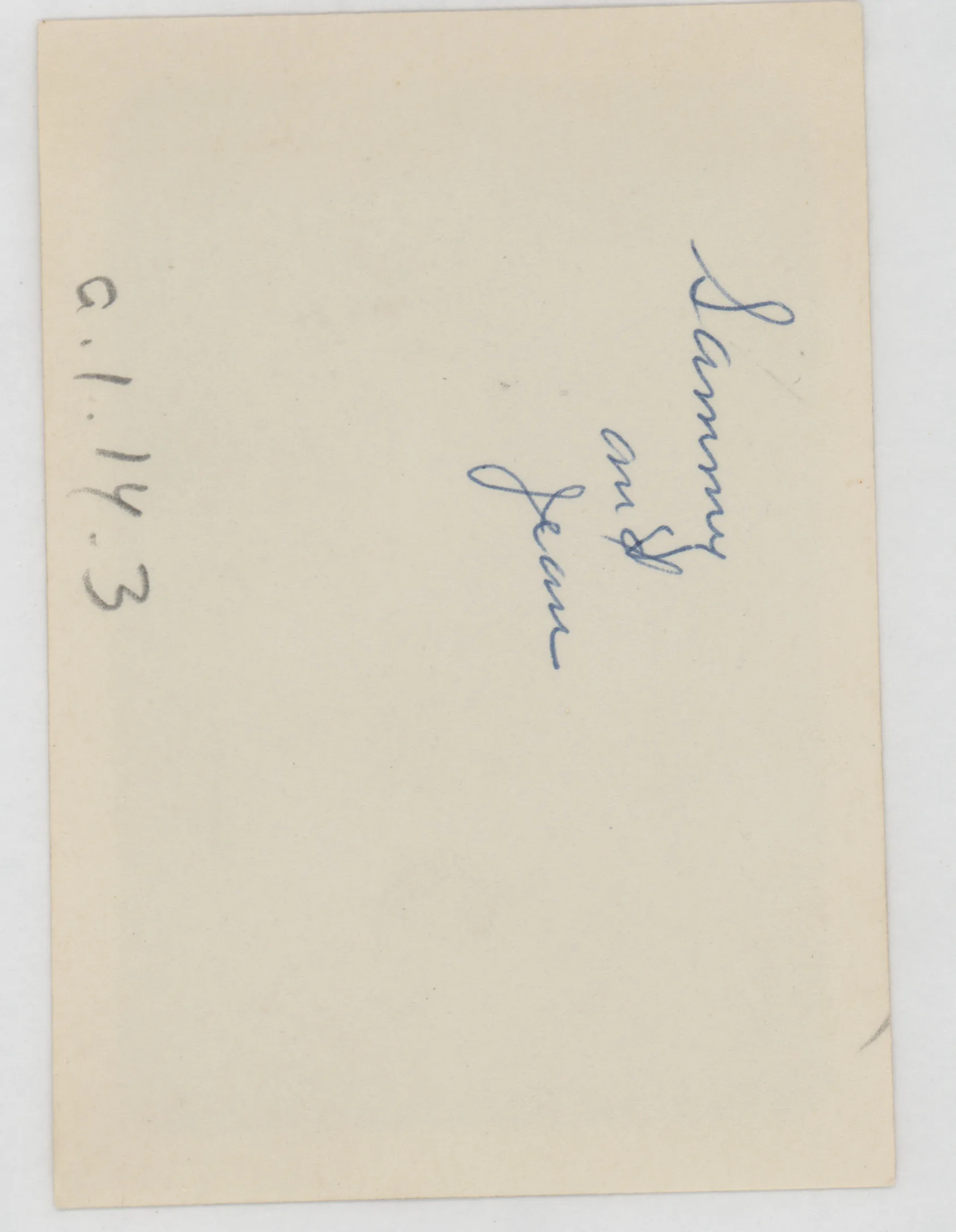 Verso: [Sammy and Jean McKinstry in a chair]
