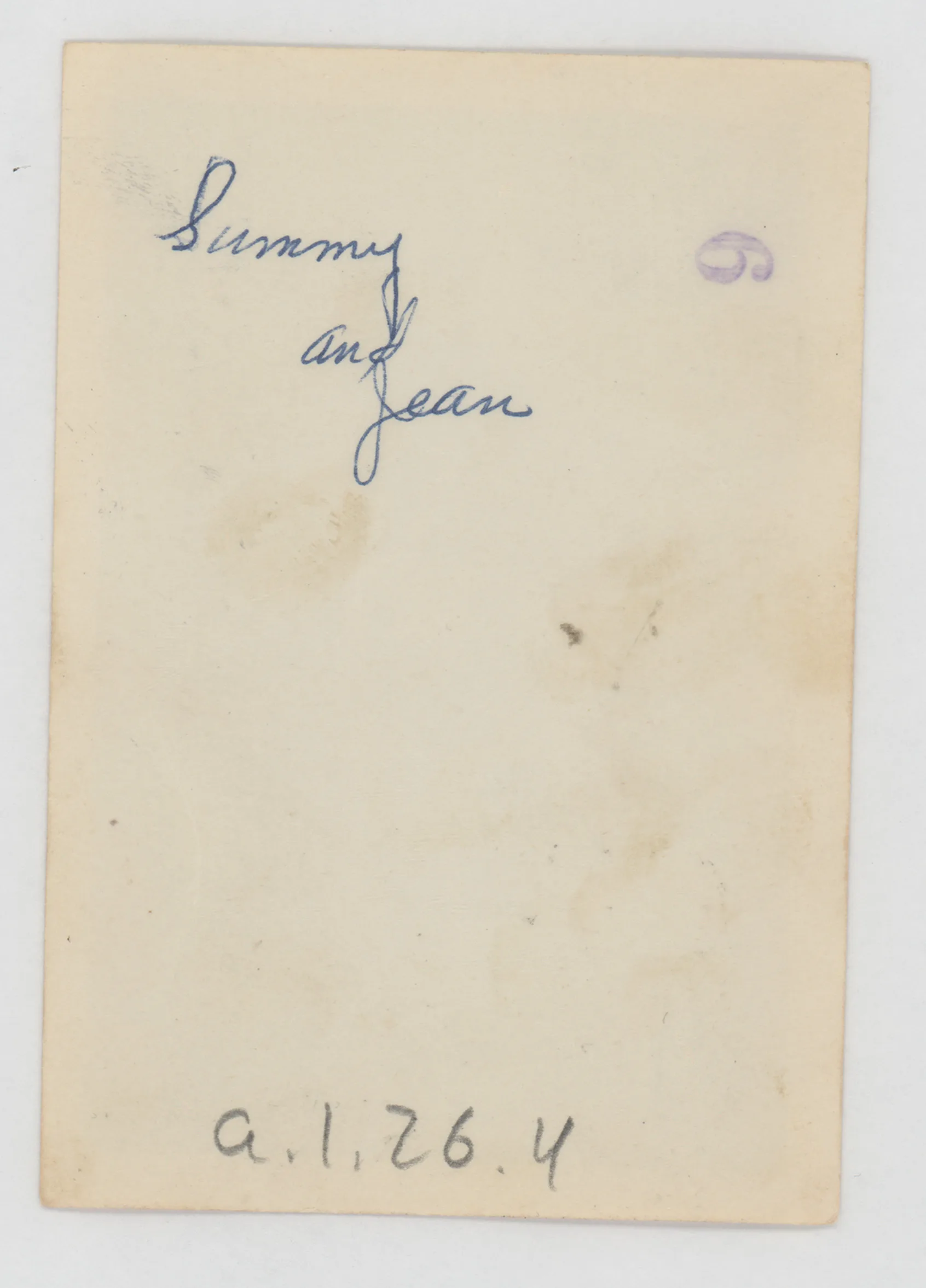 Verso: [Jean McKinstry in a stroller and Sammy McKinstry]