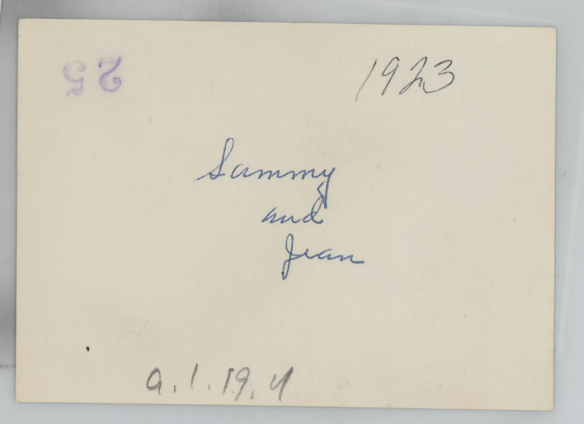 Verso: [Jean McKinstry in a stroller and Sammy McKinstry]