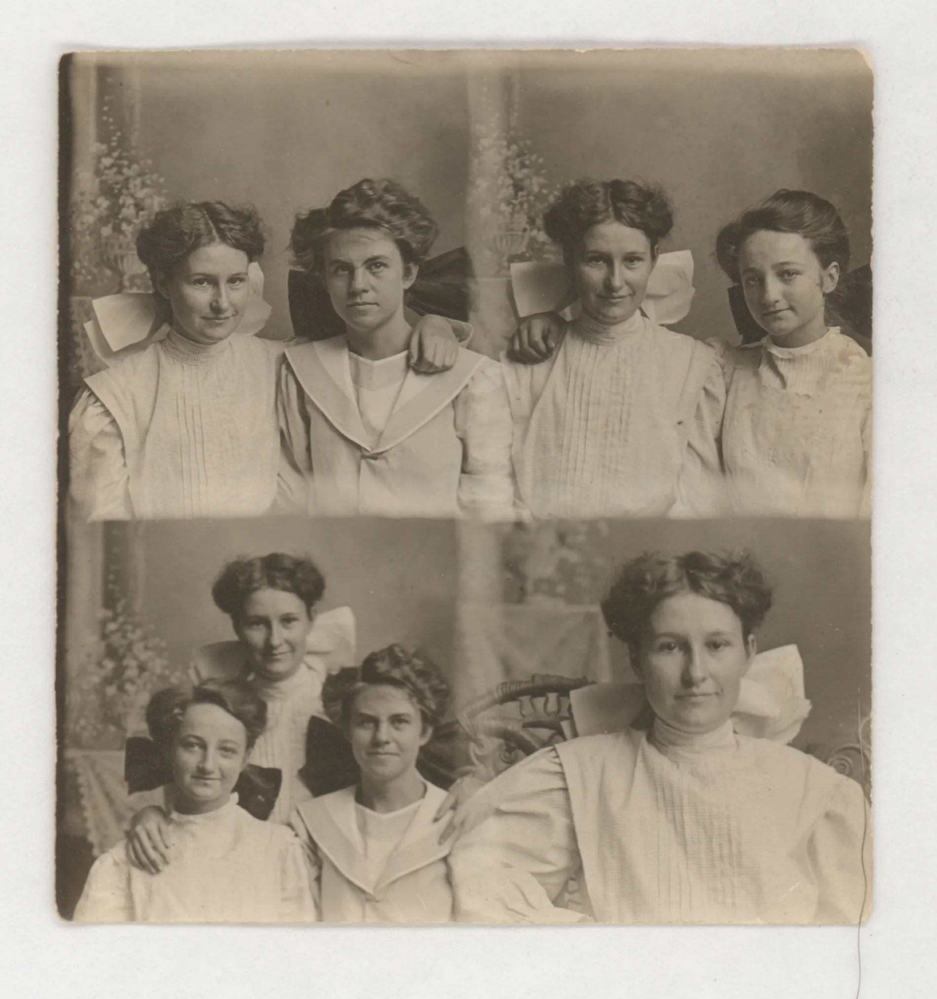 This photograph depicts Eula Girdner, Loveta Swann, and Ila Hancock between the dates of 1909 and 1911.