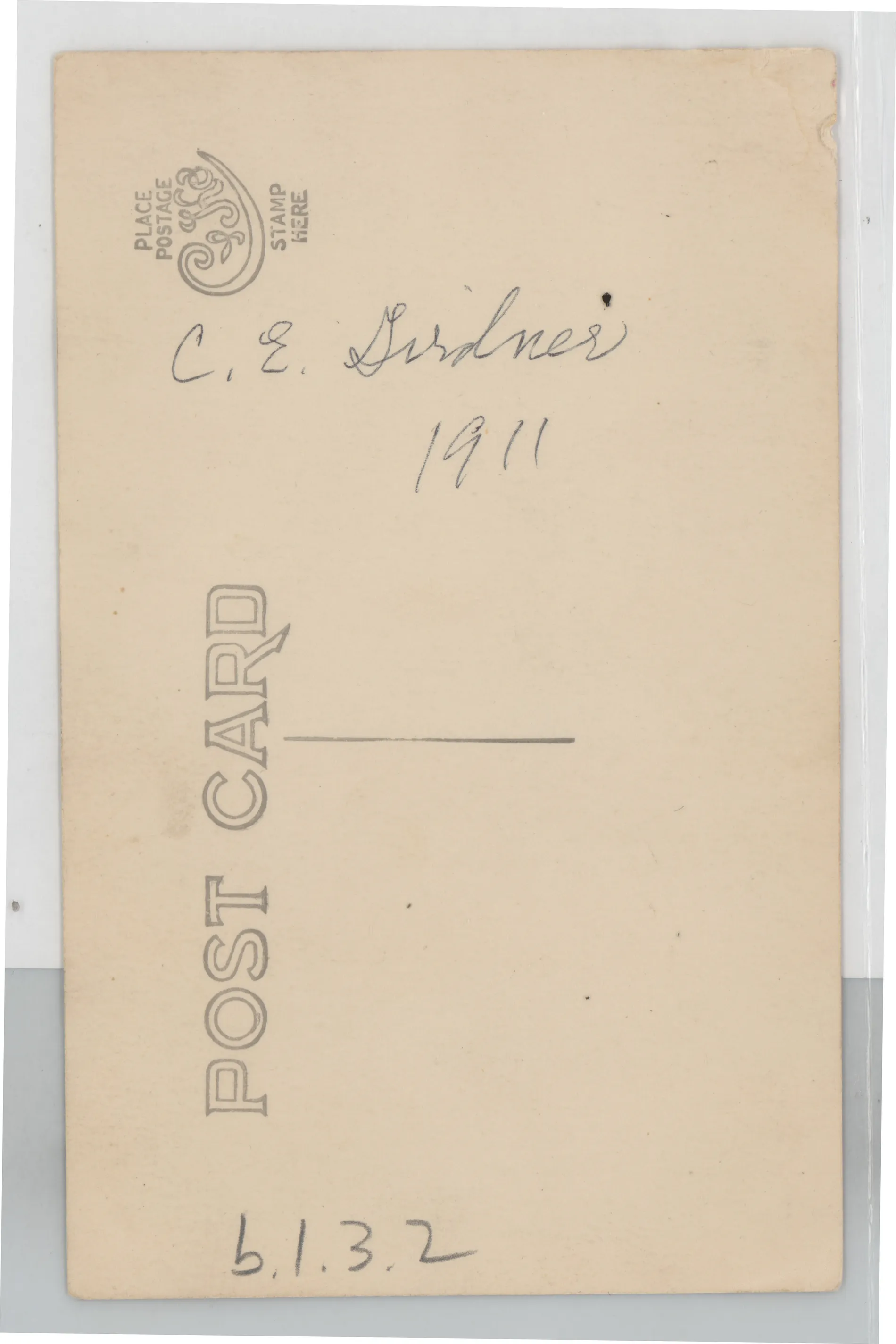 Verso: C.E. Girdner, 1911