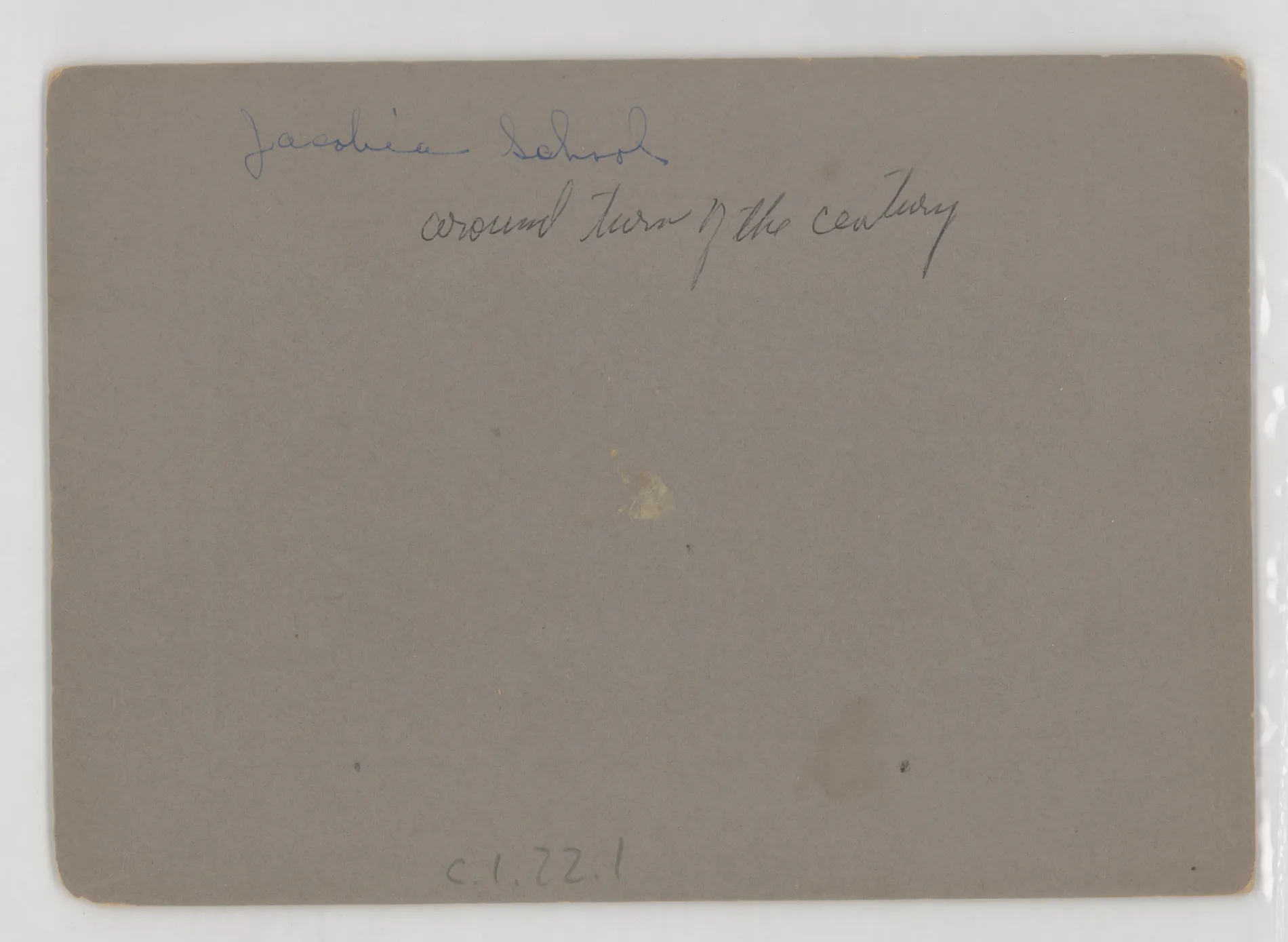 Verso: Jacobia School around turn of the century