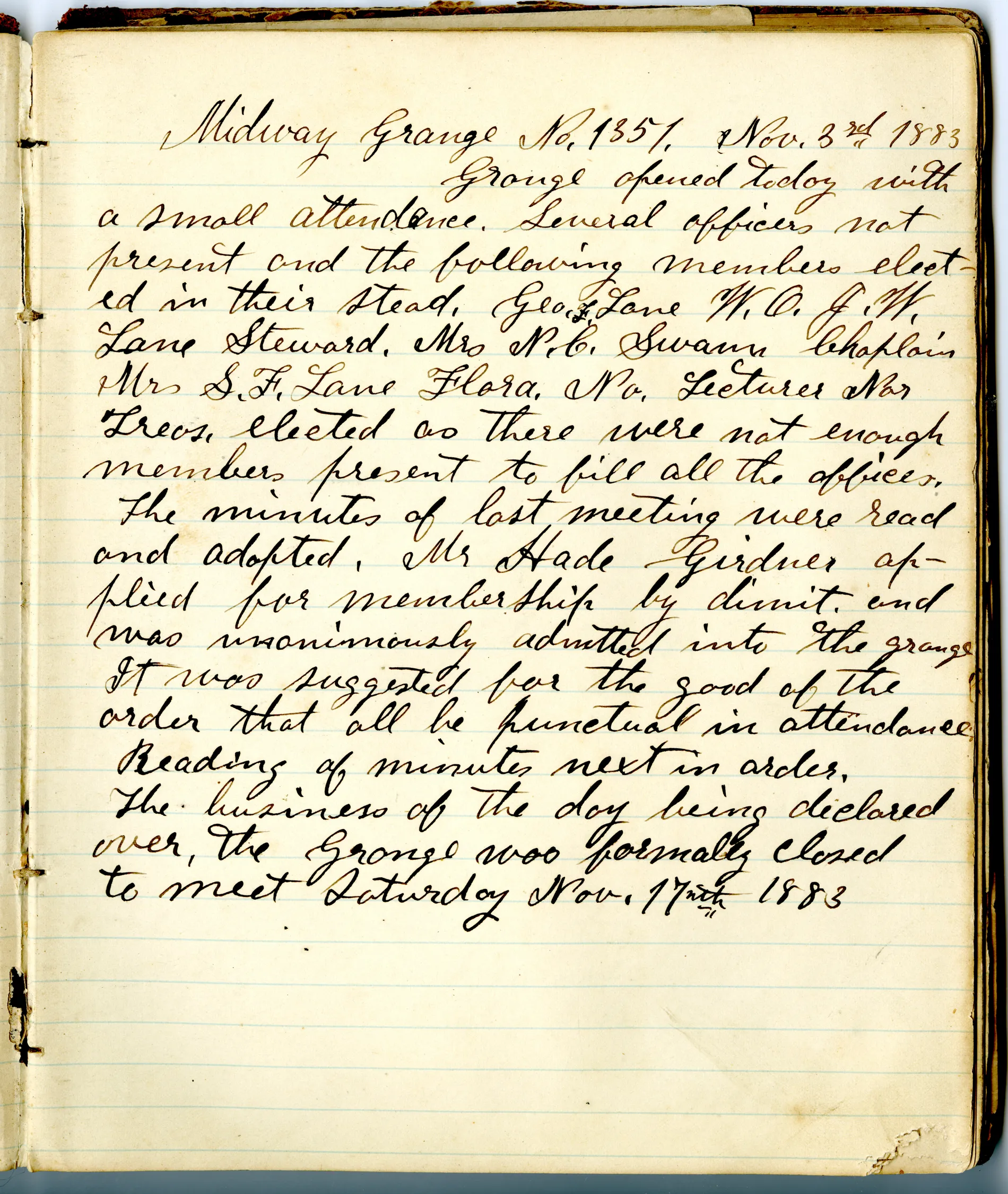 p.3 of [Minutes of the Midway Grange No.1351]