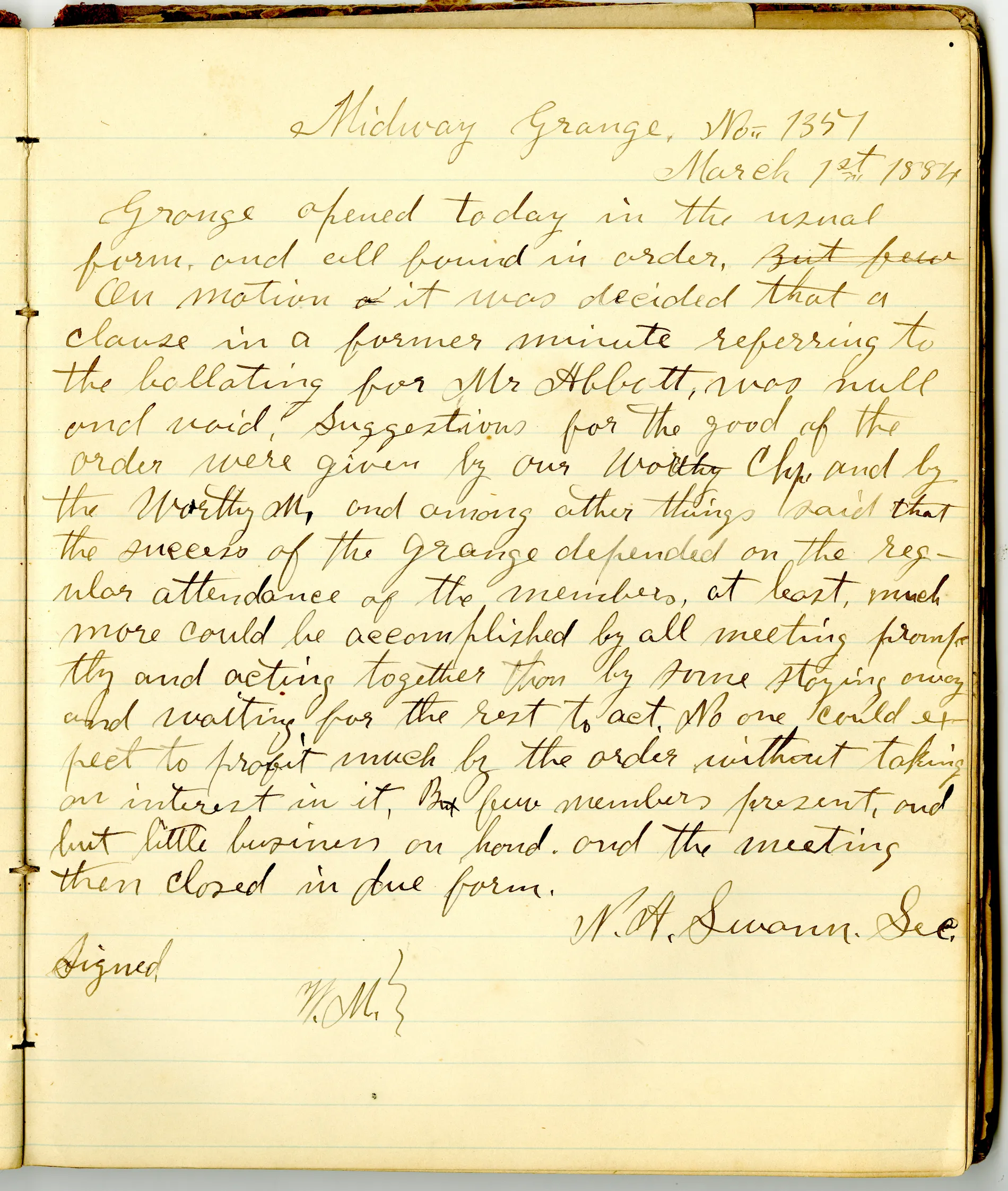 p.13 of [Minutes of the Midway Grange No.1351]