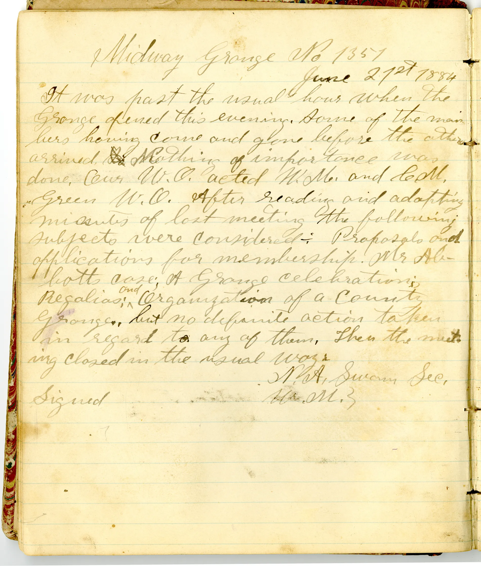 p.18 of [Minutes of the Midway Grange No.1351]