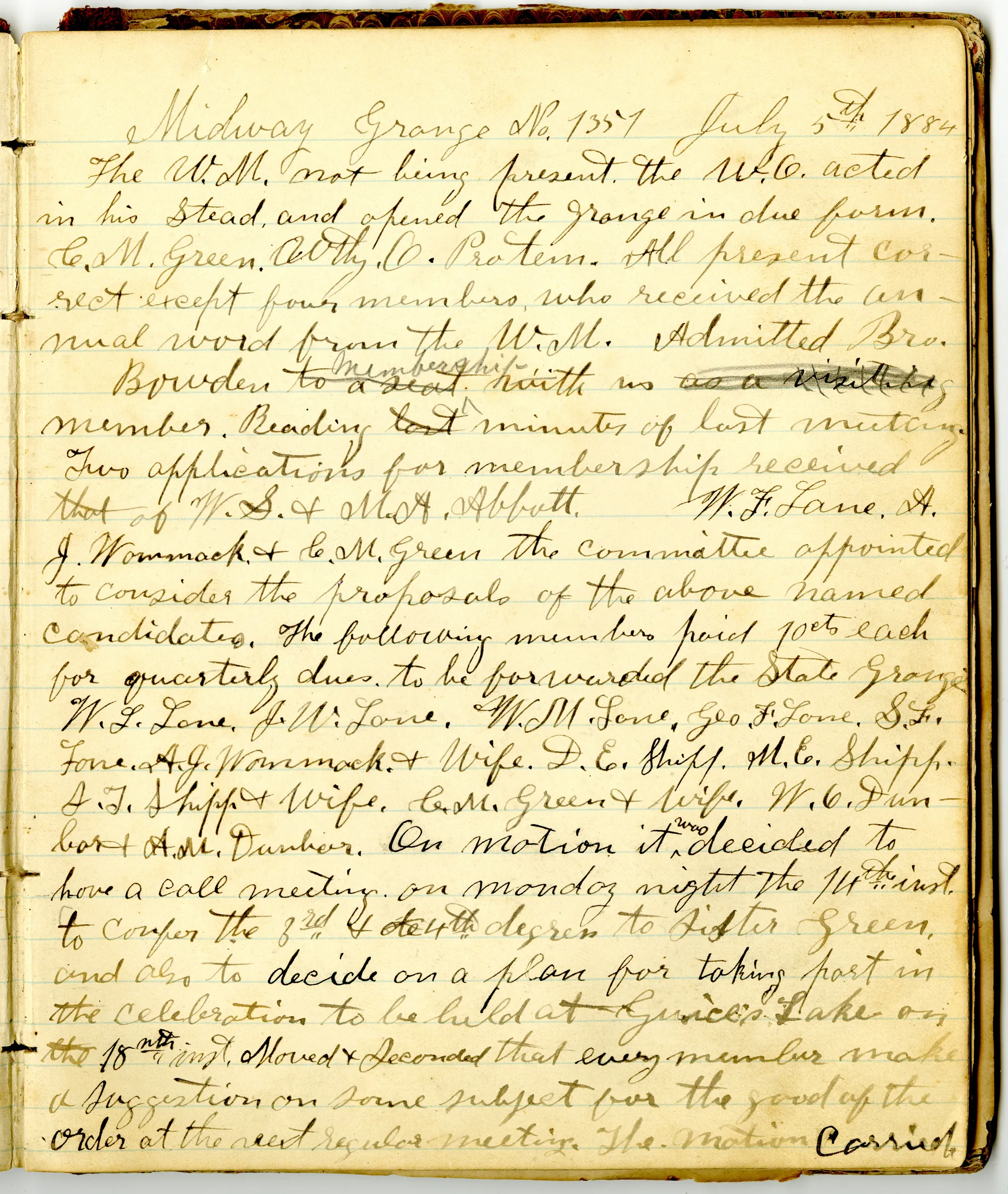 p.19 of [Minutes of the Midway Grange No.1351]