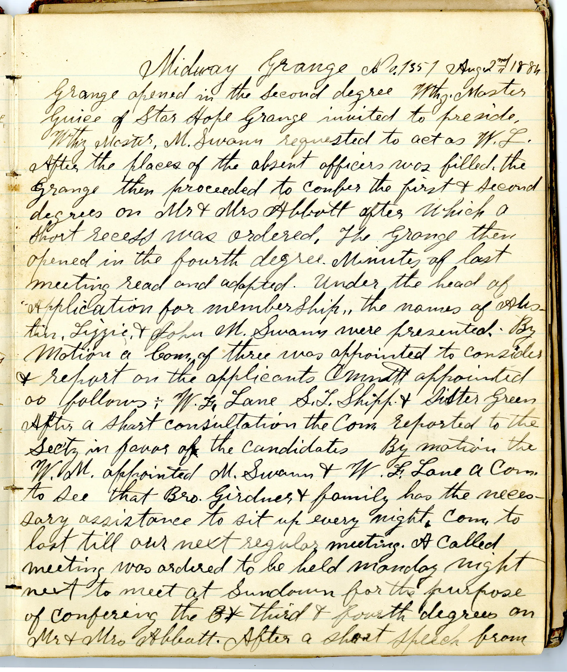 p.21 of [Minutes of the Midway Grange No.1351]