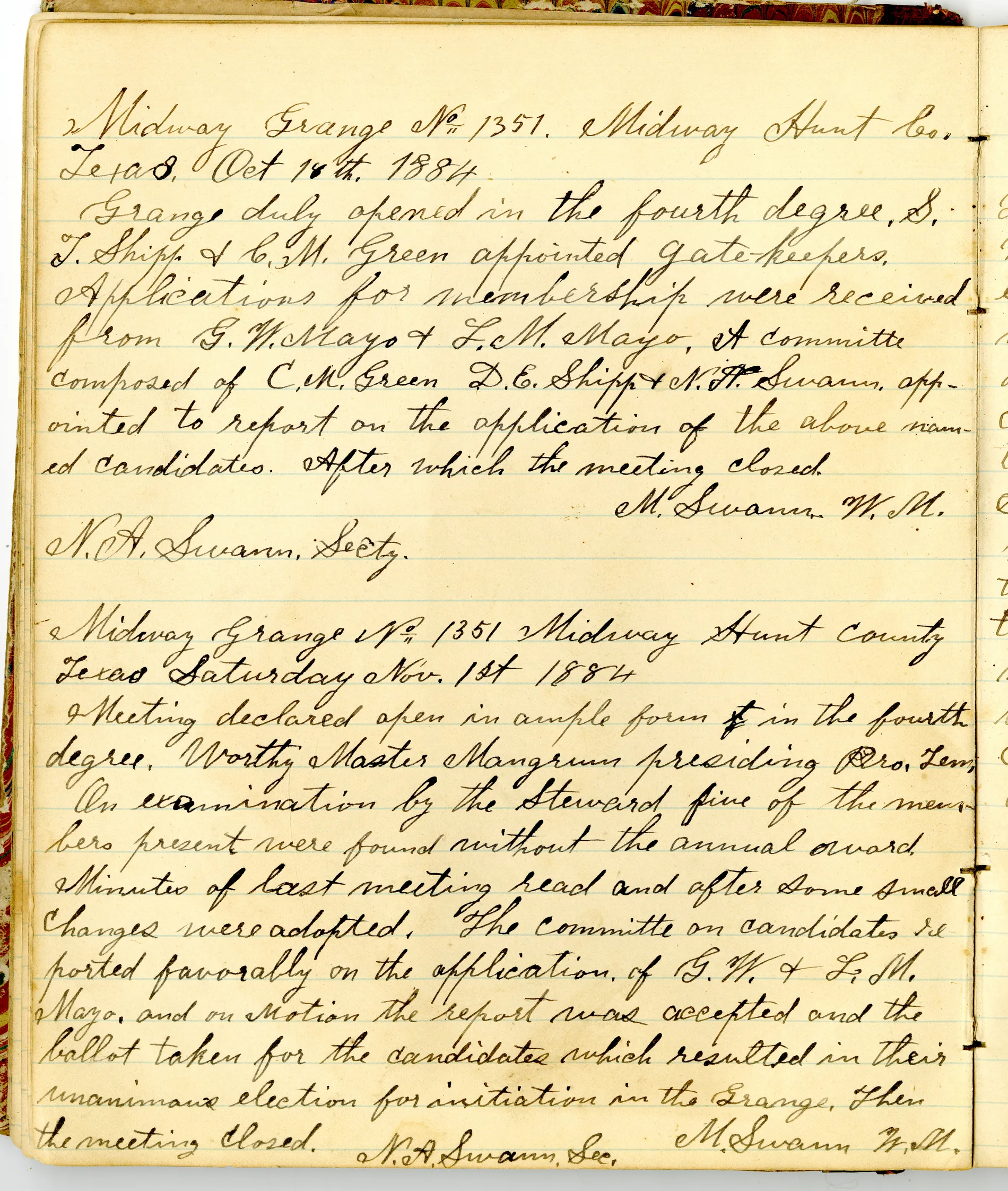p.26 of [Minutes of the Midway Grange No.1351]