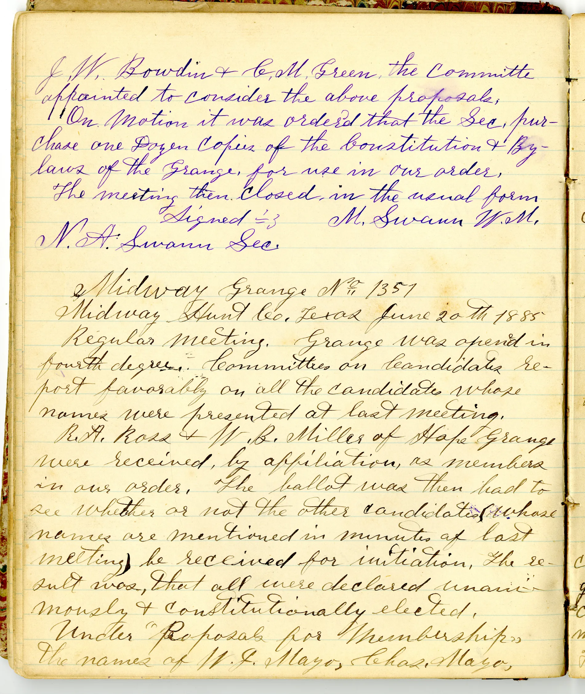 p.34 of [Minutes of the Midway Grange No.1351]