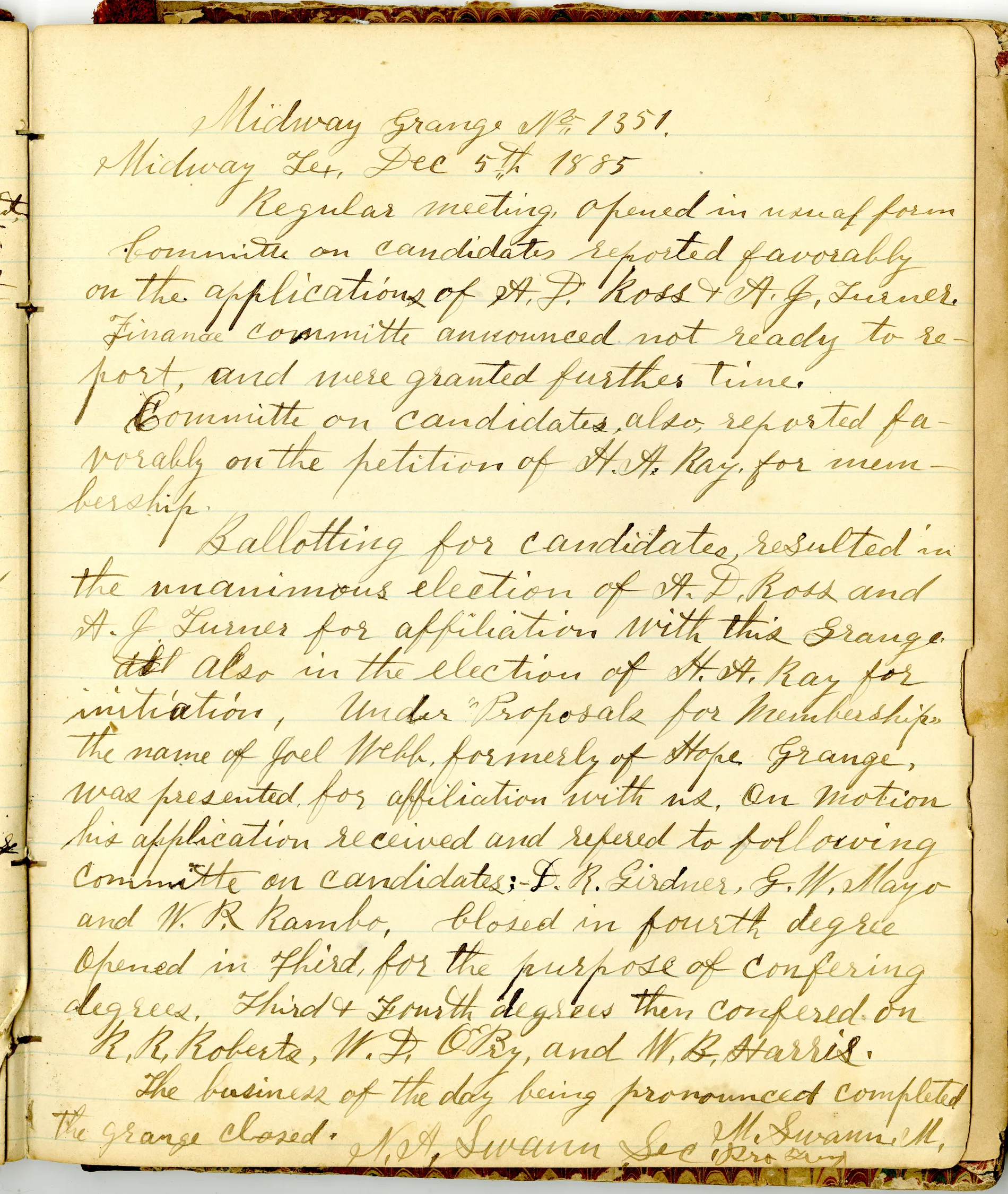 p.43 of [Minutes of the Midway Grange No.1351]