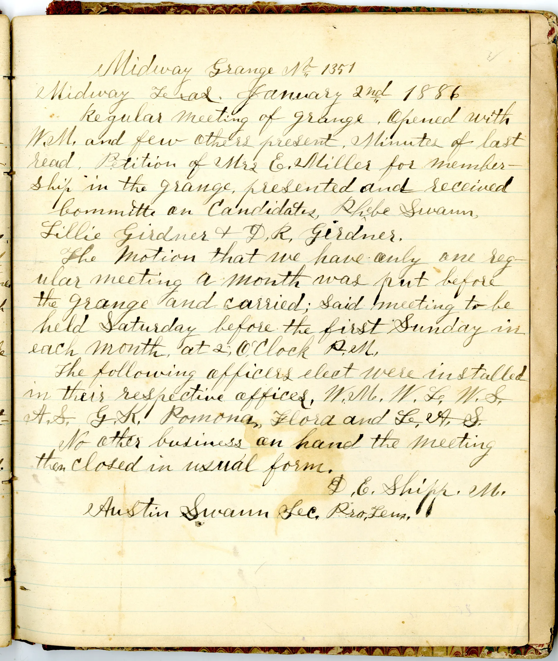 p.45 of [Minutes of the Midway Grange No.1351]