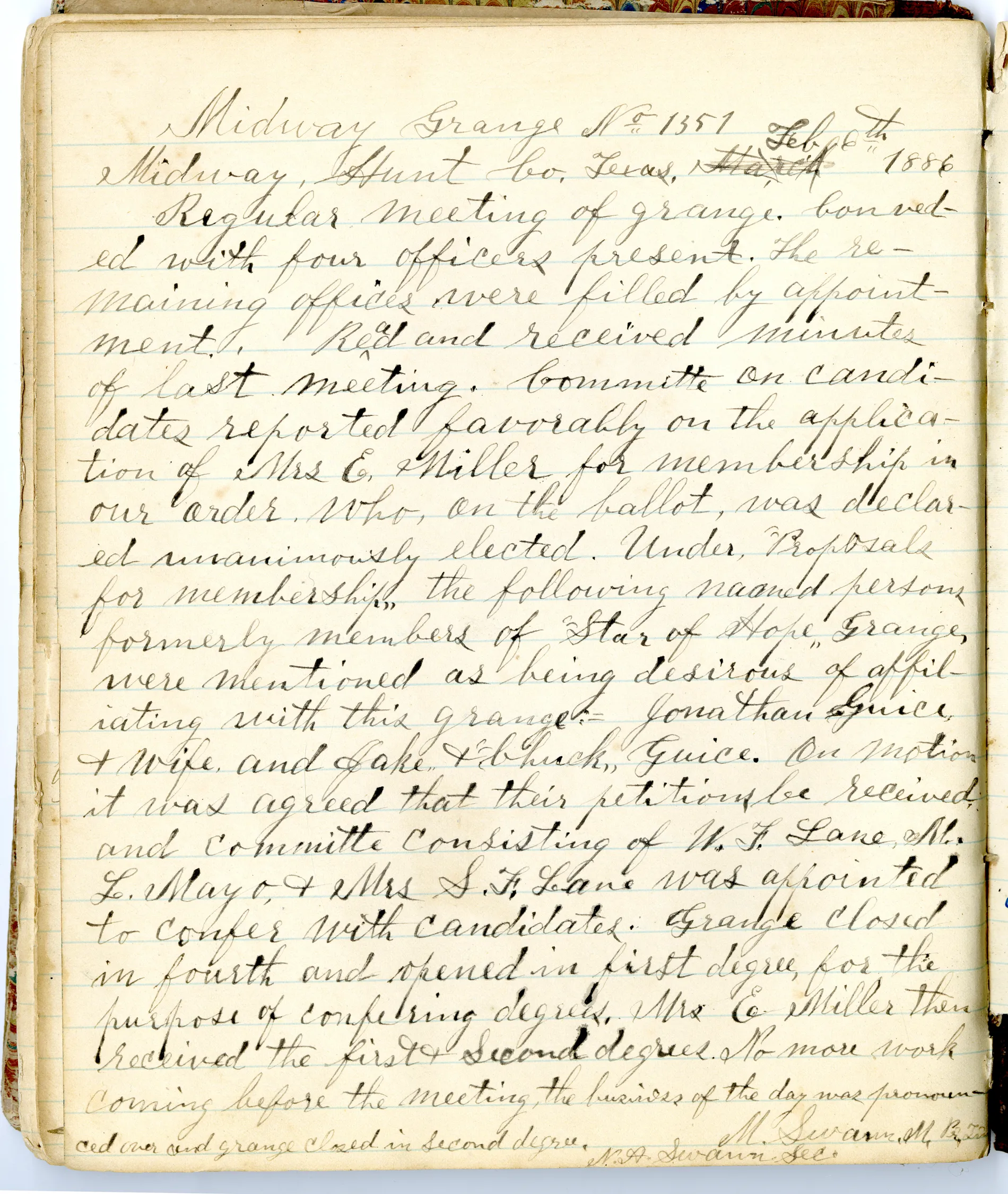 p.46 of [Minutes of the Midway Grange No.1351]