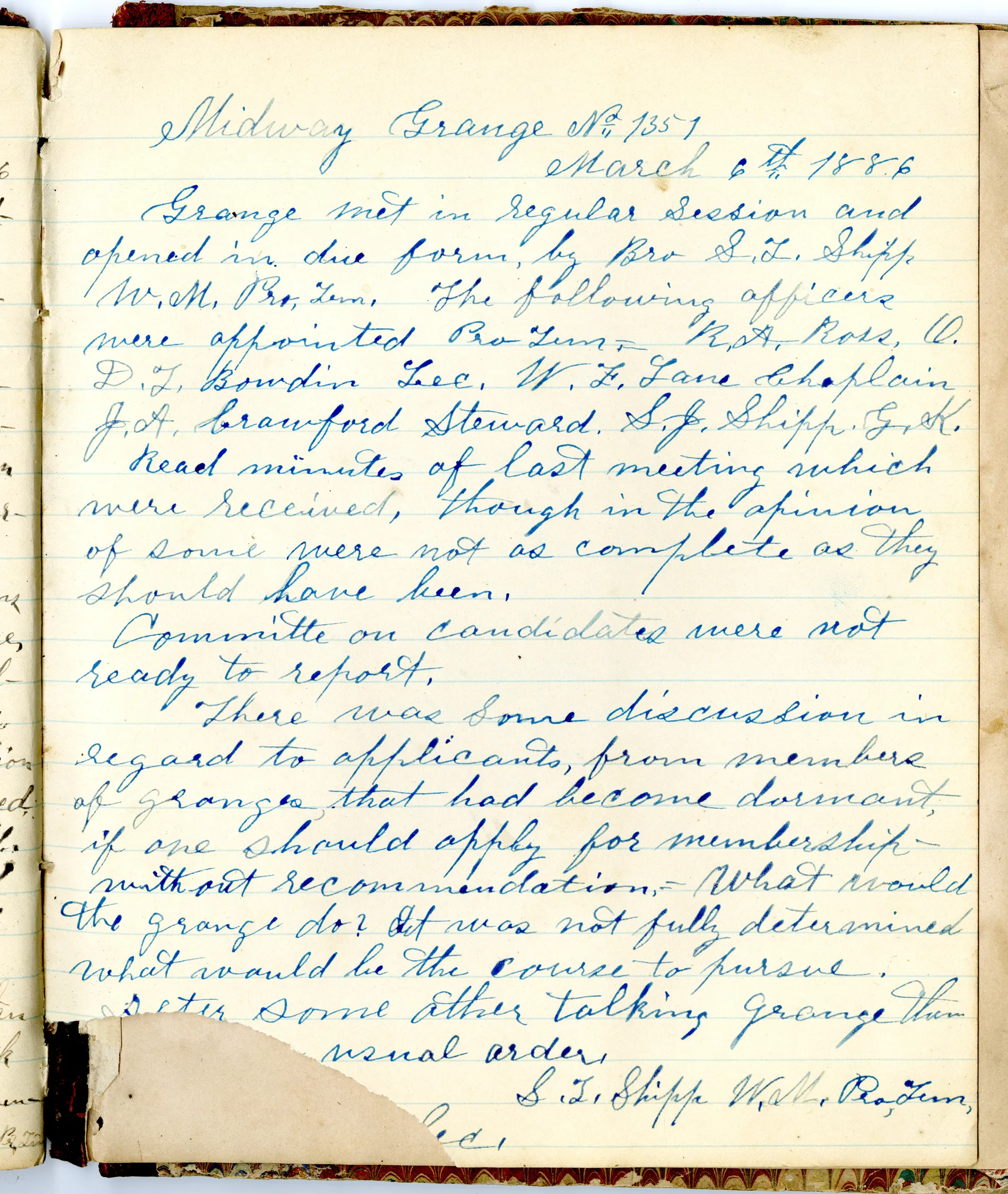 p.47 of [Minutes of the Midway Grange No.1351]