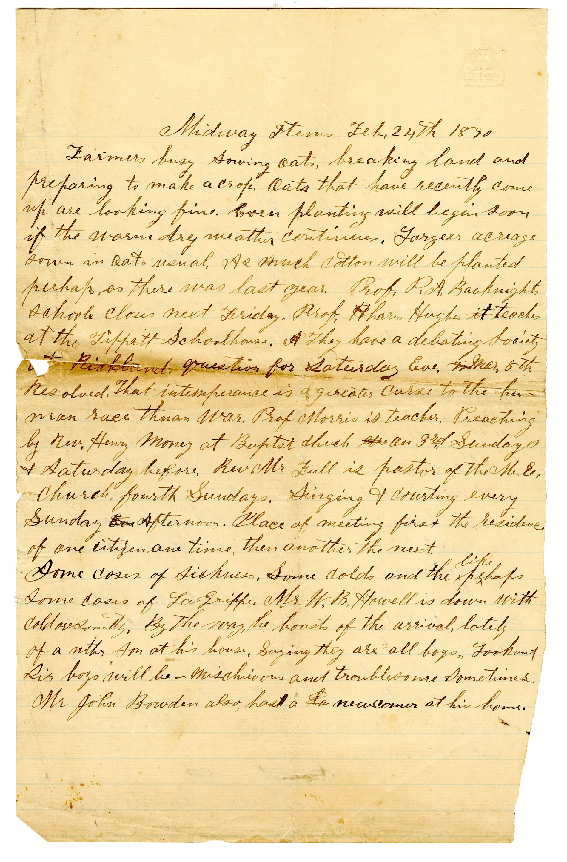 Sheet 3 of [Minutes of the Midway Grange No.1351]