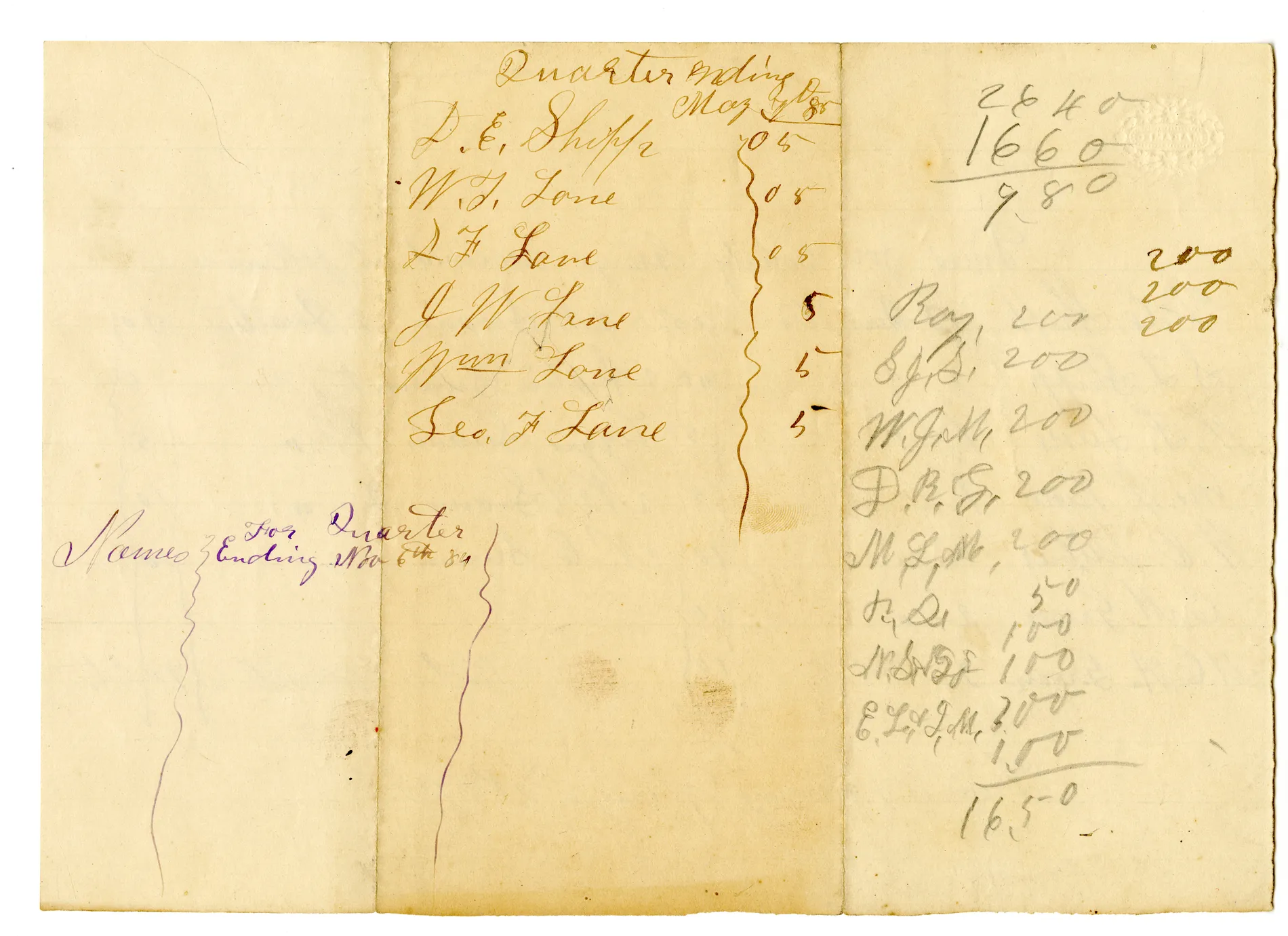 Dues Page Verso of [Minutes of the Midway Grange No.1351]