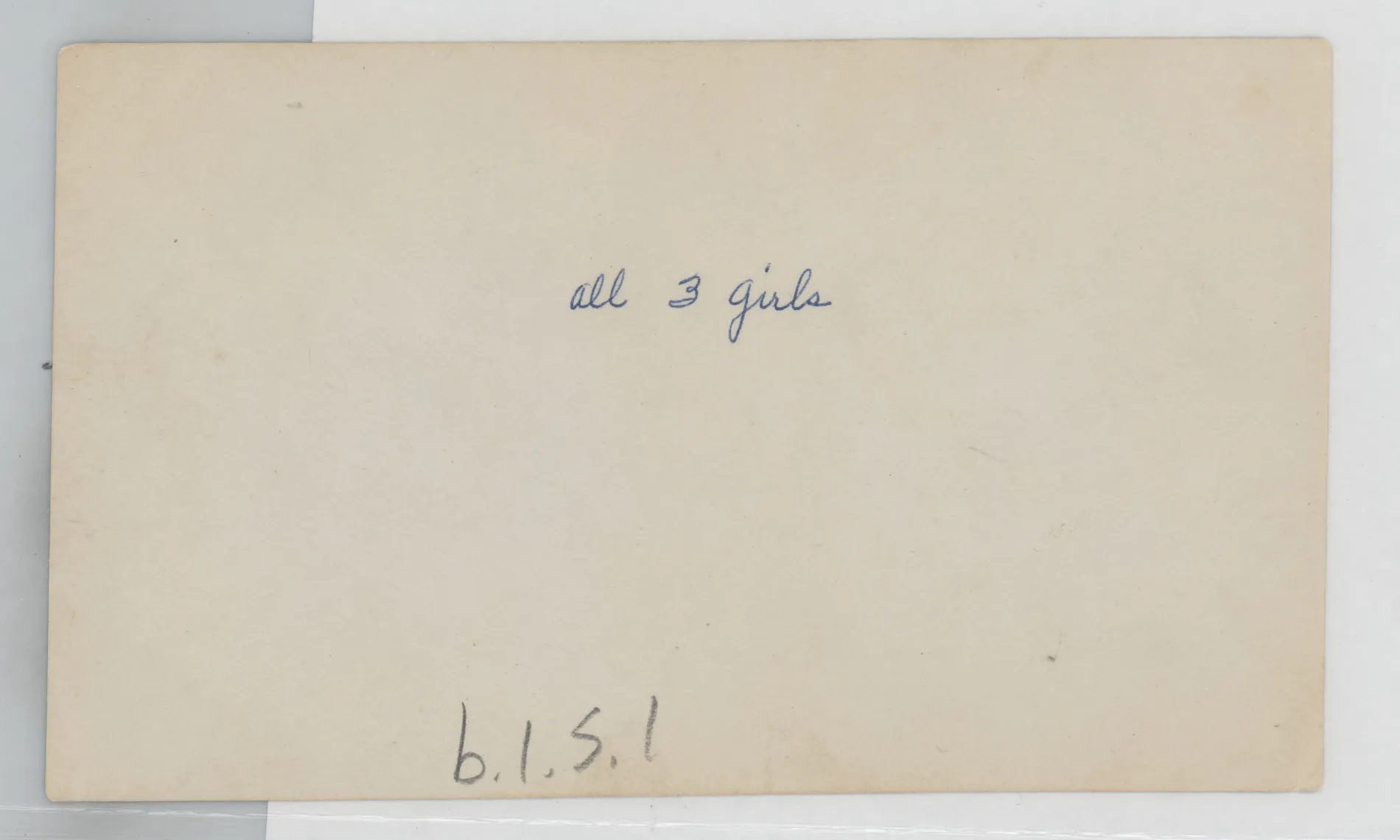 Verso: All three girls