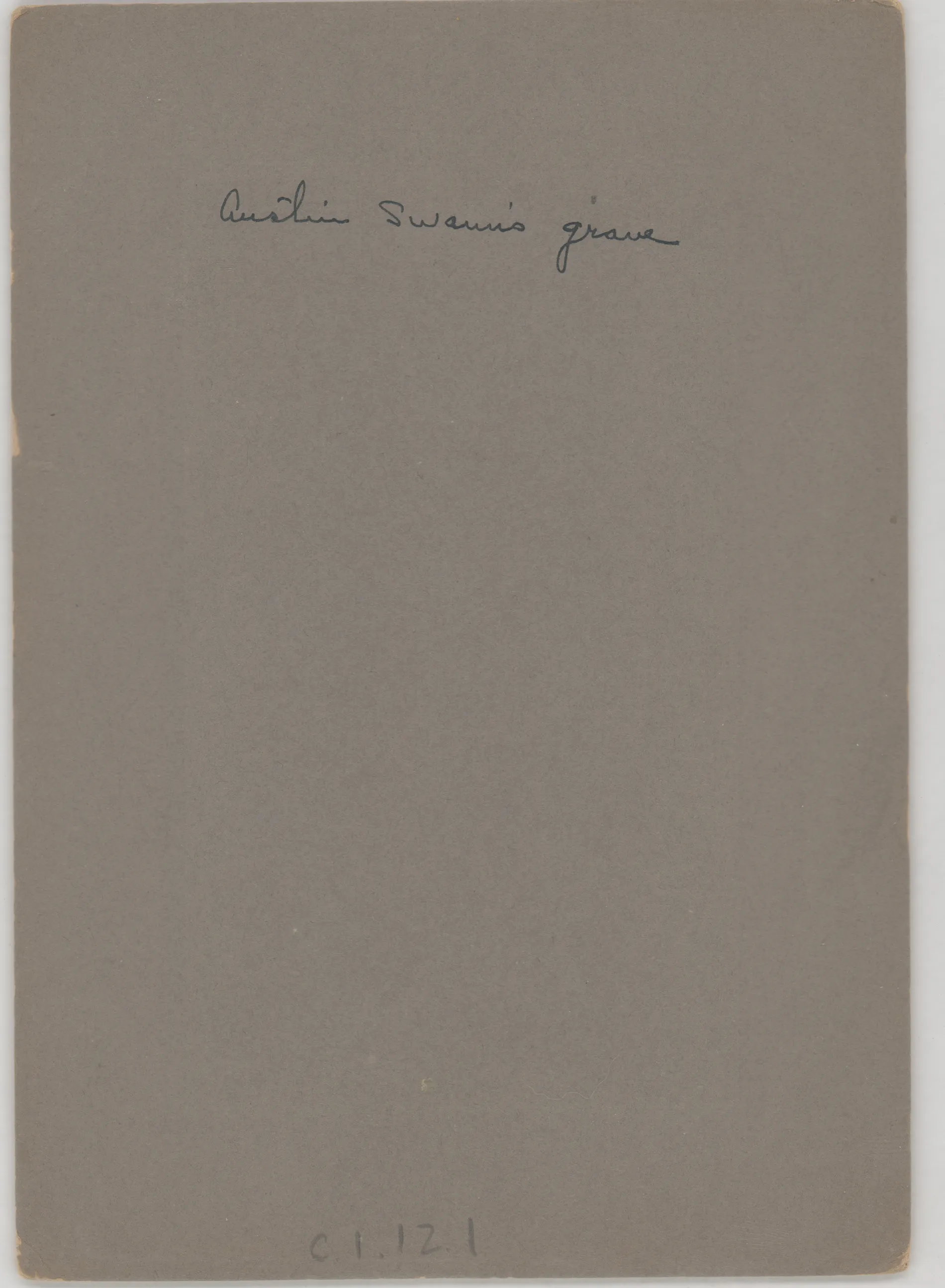 Verso: [Austin Swann's grave]