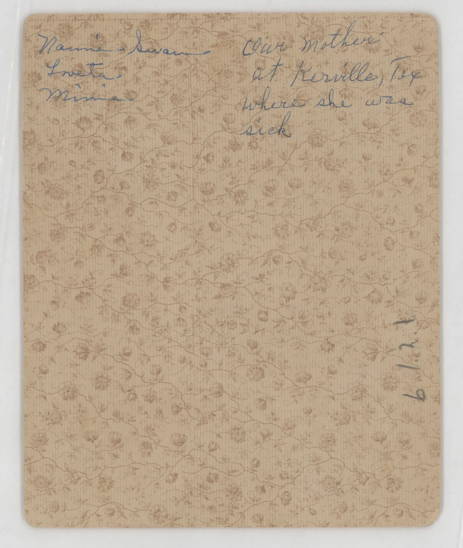 Verso: [Swann collage showing several Swann family members]