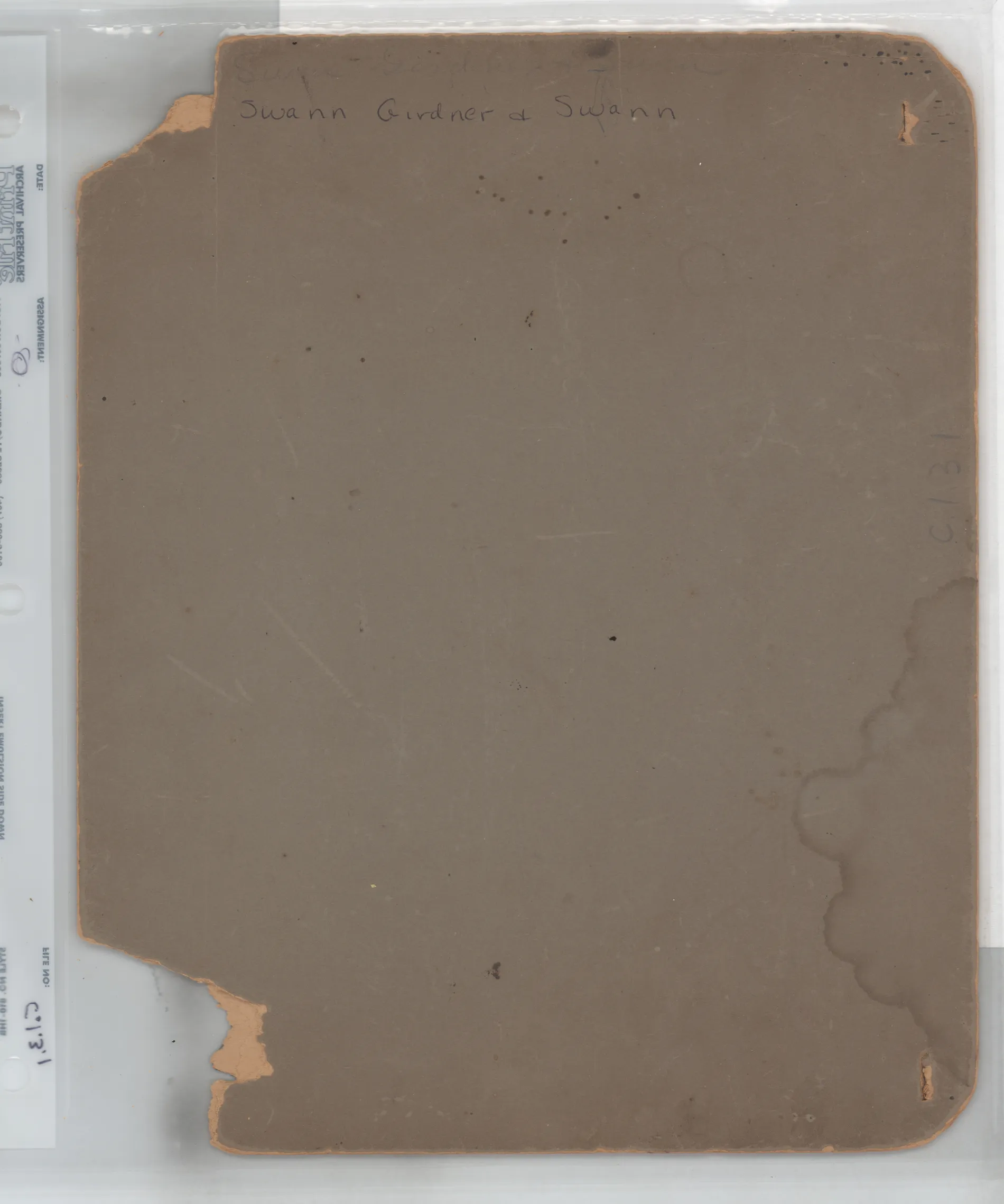 Verso: [Swann, Girdner & Swann Cooking Tent]