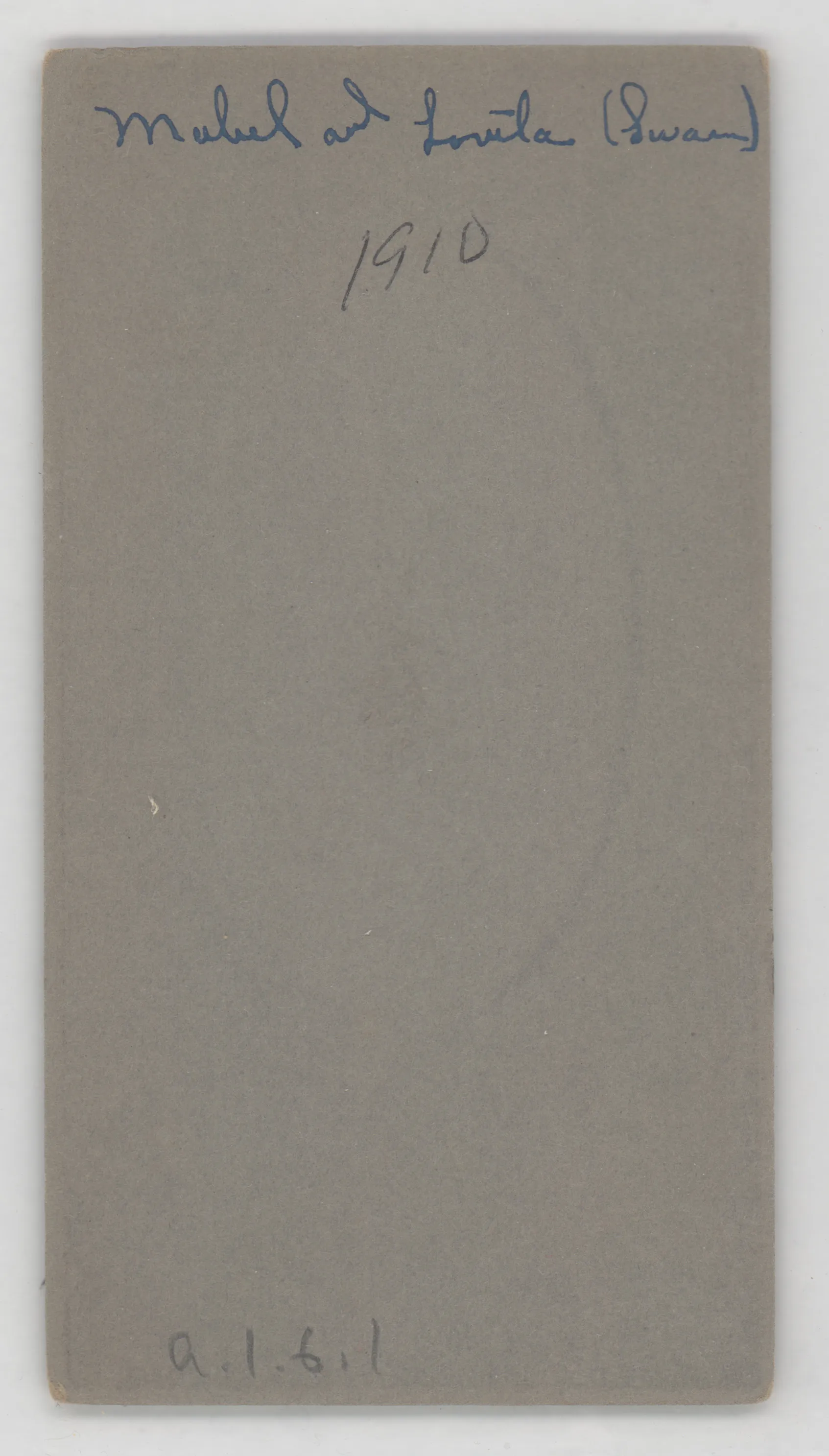 Verso: [Loveta Swann and Mable Swann]