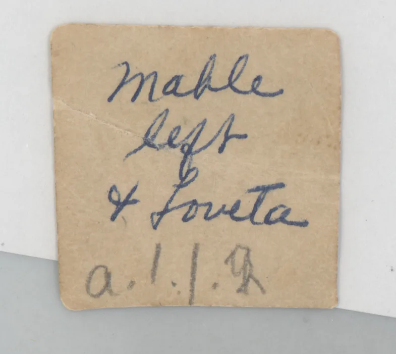 Verso: [Loveta Swann and Mable Swann]