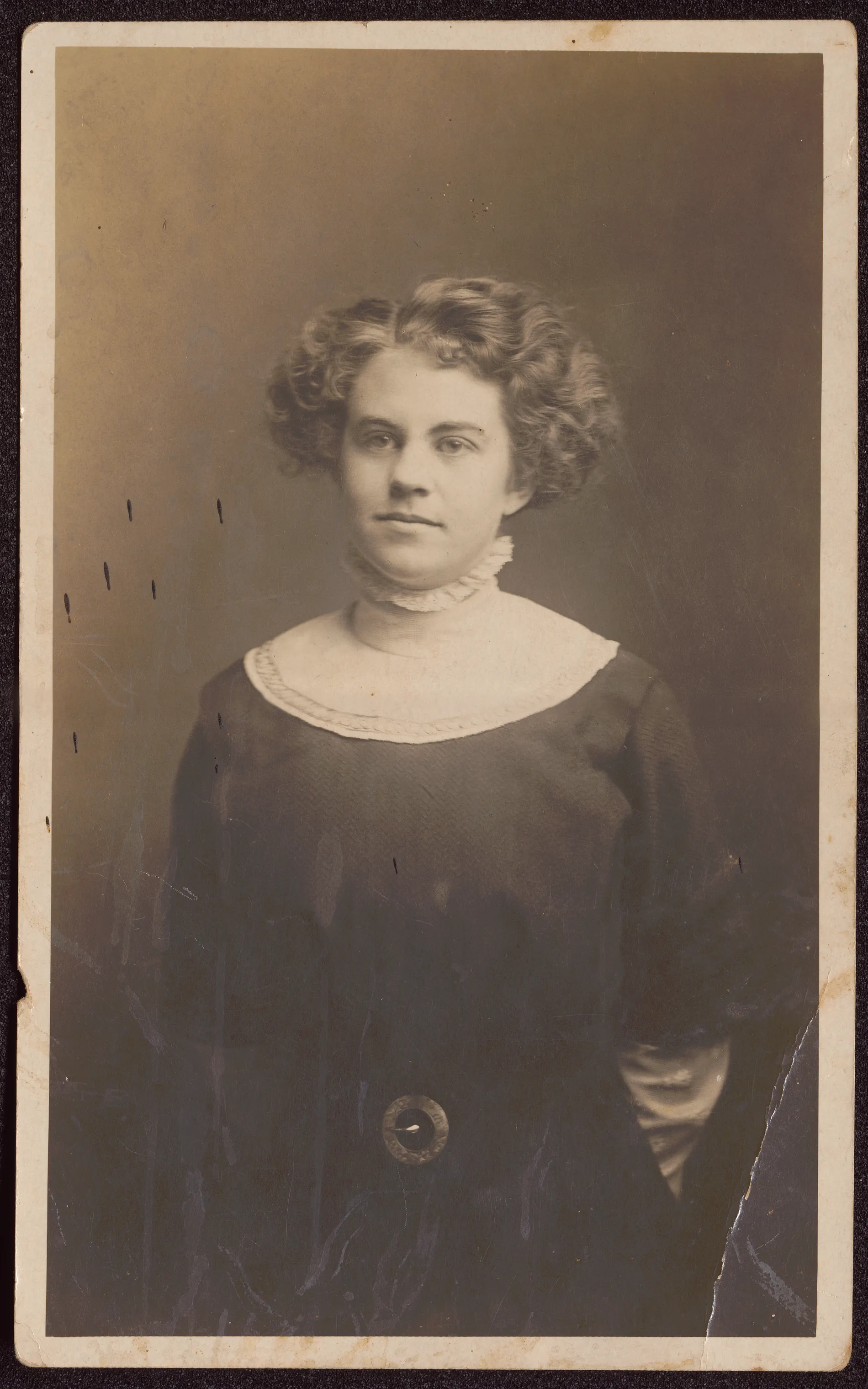 This is a portrait of Loveta Swann shortly before she married Sam McKinstry.