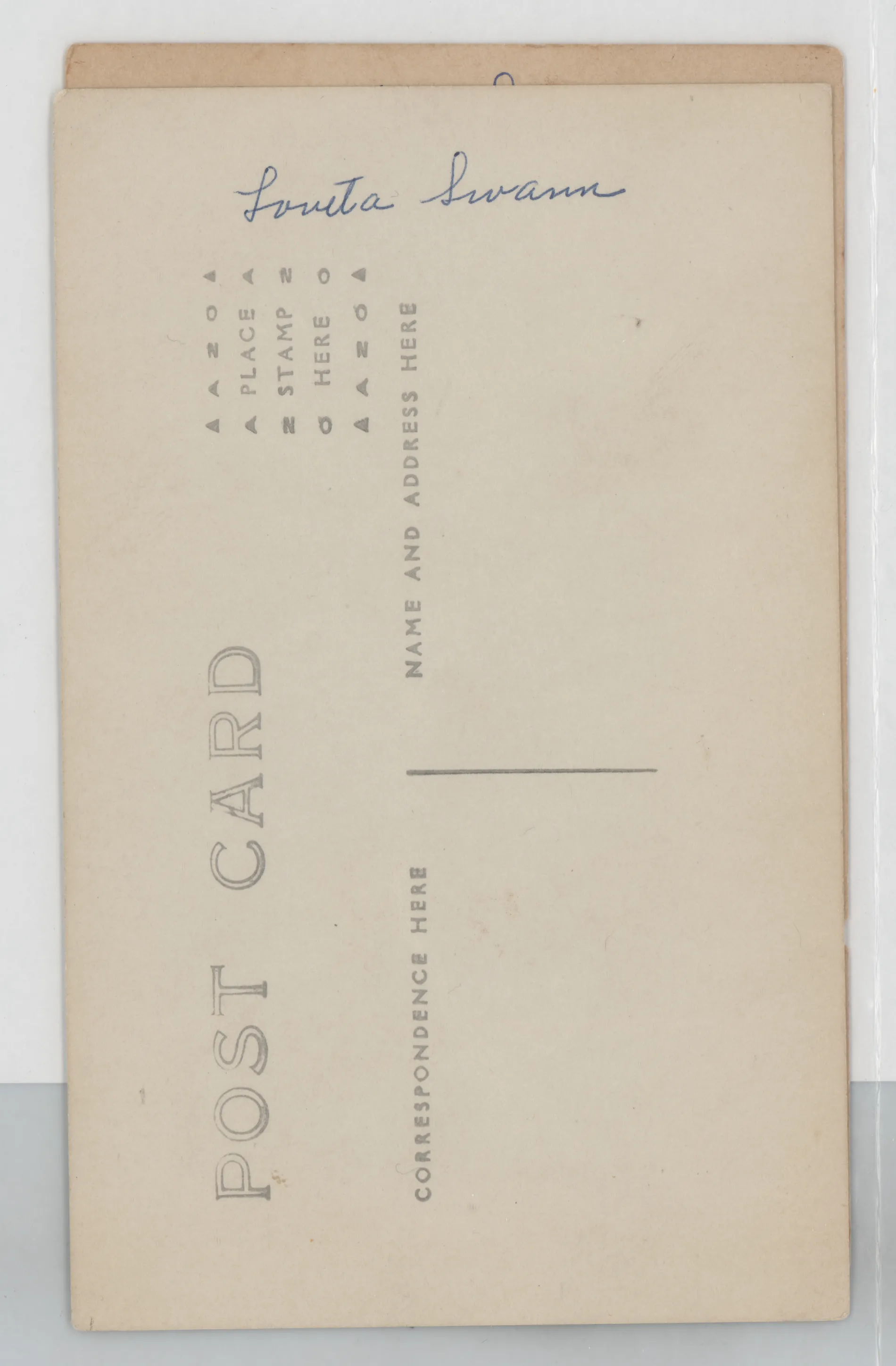 Verso: [Portrait of Loveta Swann, circa 1911-1912]