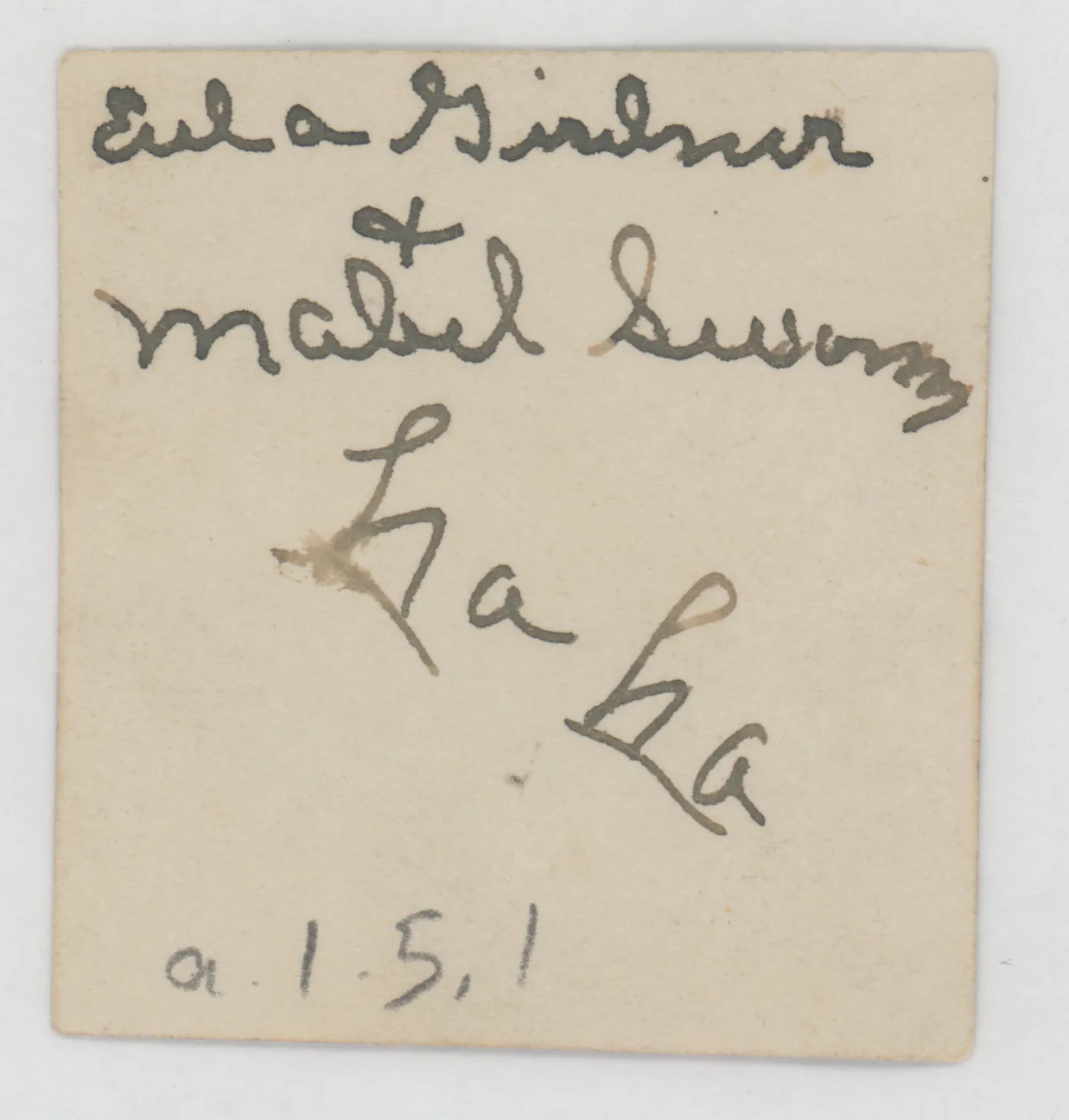 Verso: [Mable Swann and Eula Girdner]