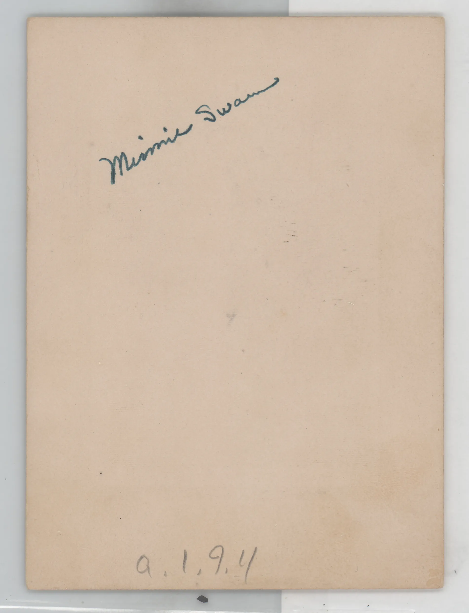 Verso: [Minnie Swann as a child]