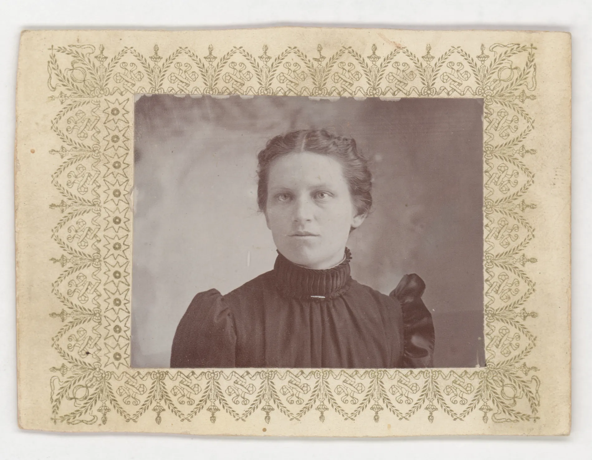 This is an undated photograph of Mattie Thomas Darby from roughly the late 19th century.