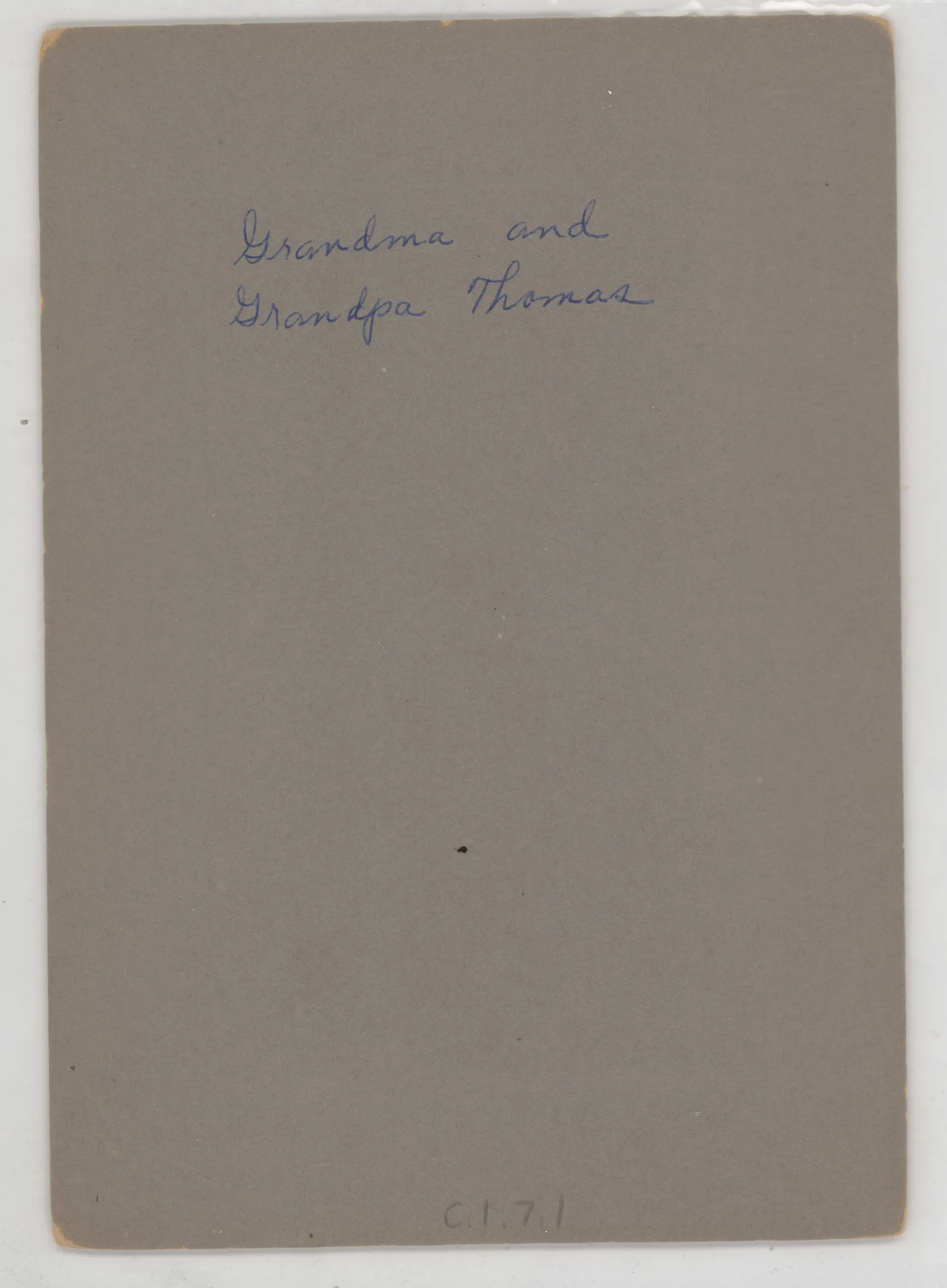 Verso: [Grandma and Grandpa Thomas]