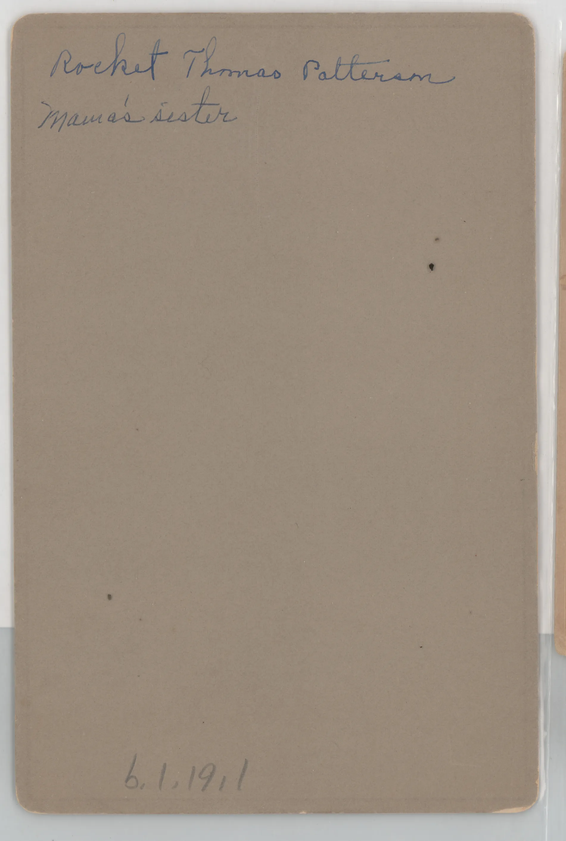 Verso: [Rockett Thomas Patterson]