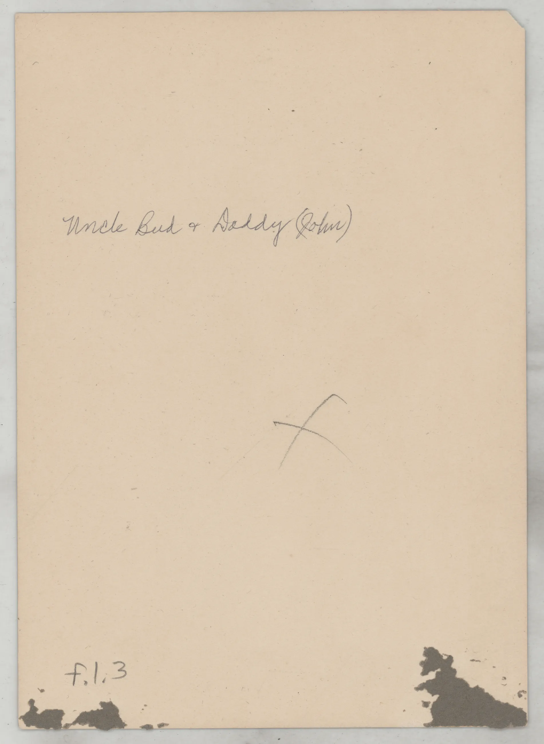 Verso: [Bud and John Thomas]