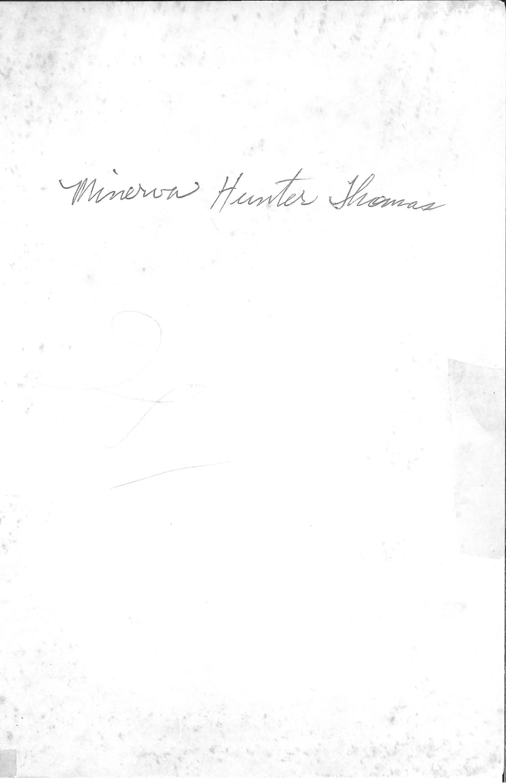 Verso: [Minerva Hunter Thomas]